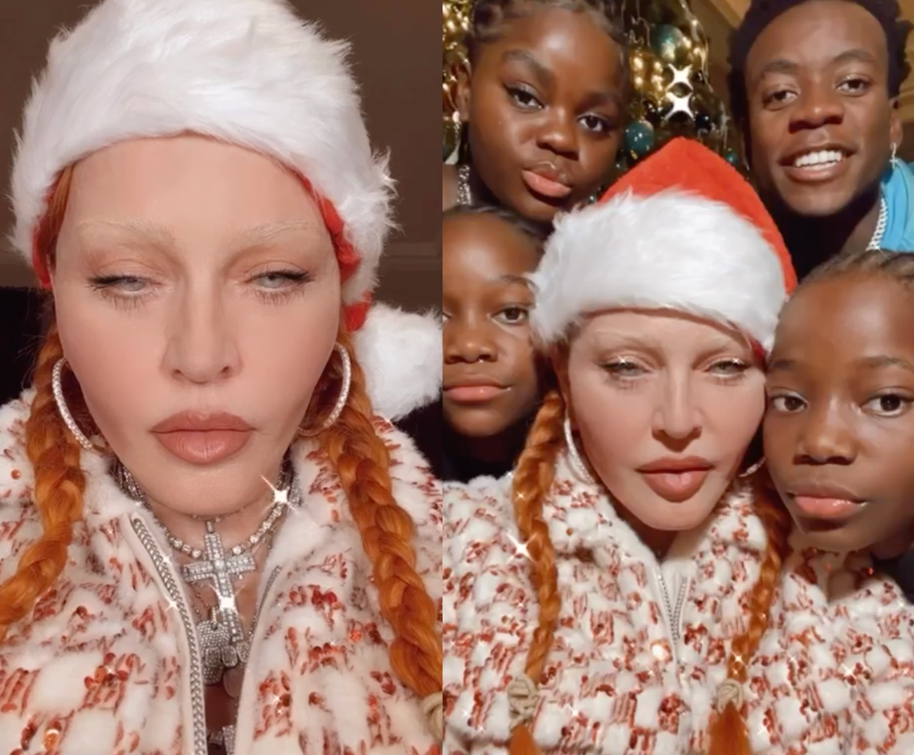 Madonna’s Christmas video, featuring her children, sparked criticism among fans in December