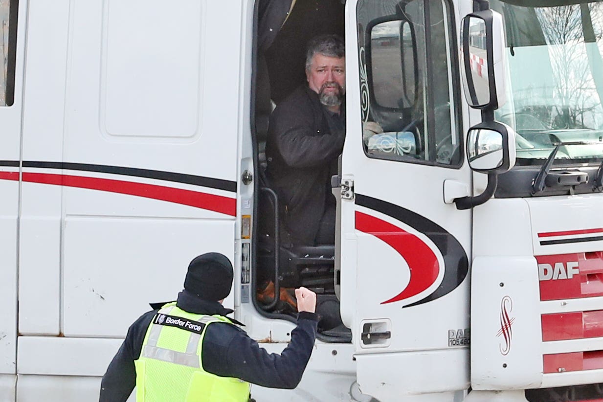 Post-Brexit checks on goods entering Northern Ireland take place at ports (Niall Carson/PA)