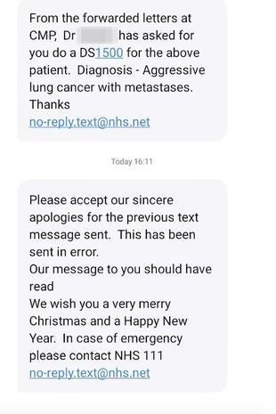 Surgery says it meant to send merry Christmas texts