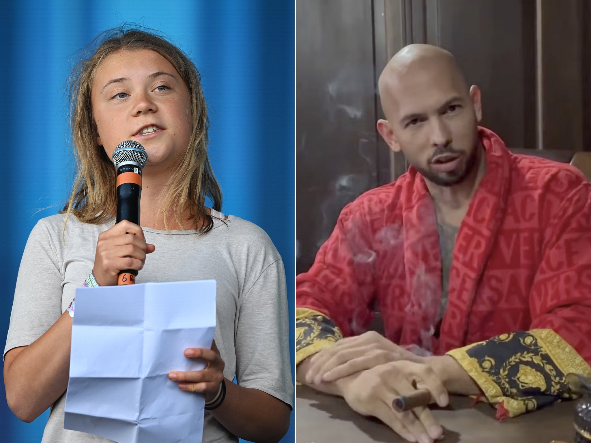 Andrew Tate asked Thunberg to offer her comments on the carbon emissions of his 33 cars