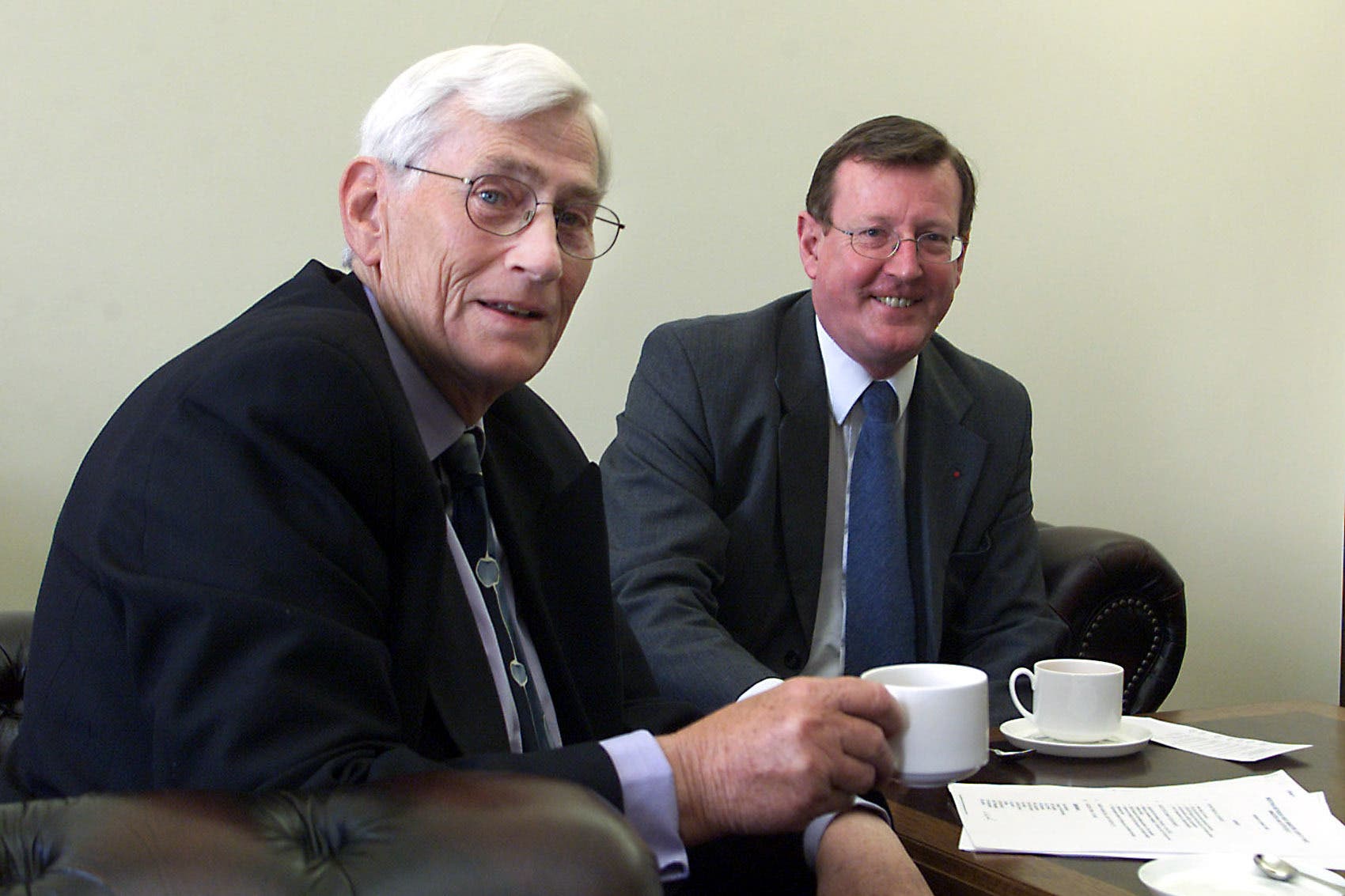 David Trimble (right) and Seamus Mallown were the inaugural First and Deputy First Ministers (Paul Faith/PA)