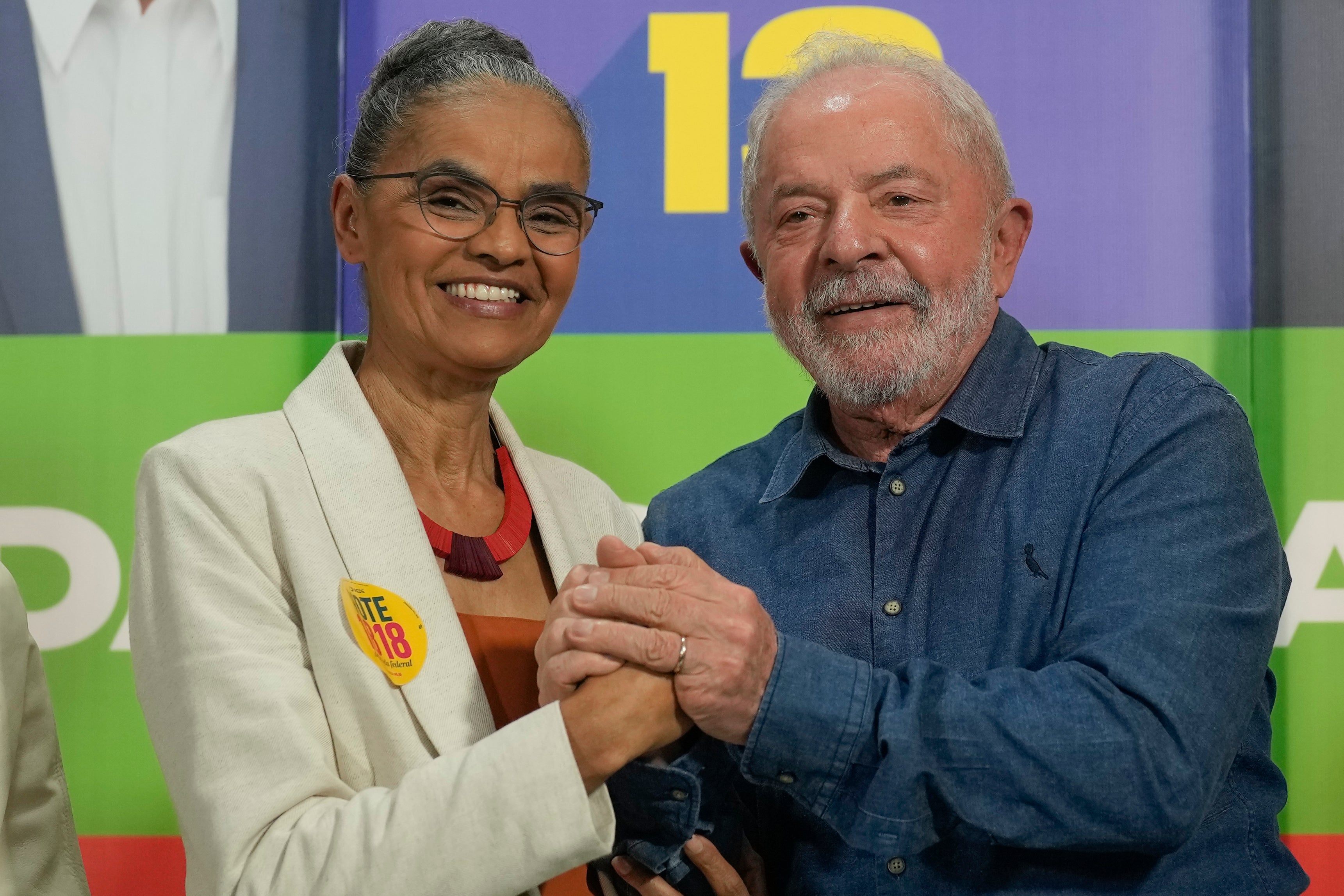 Luiz Inacio Lula da Silva, right, and Marina Silva