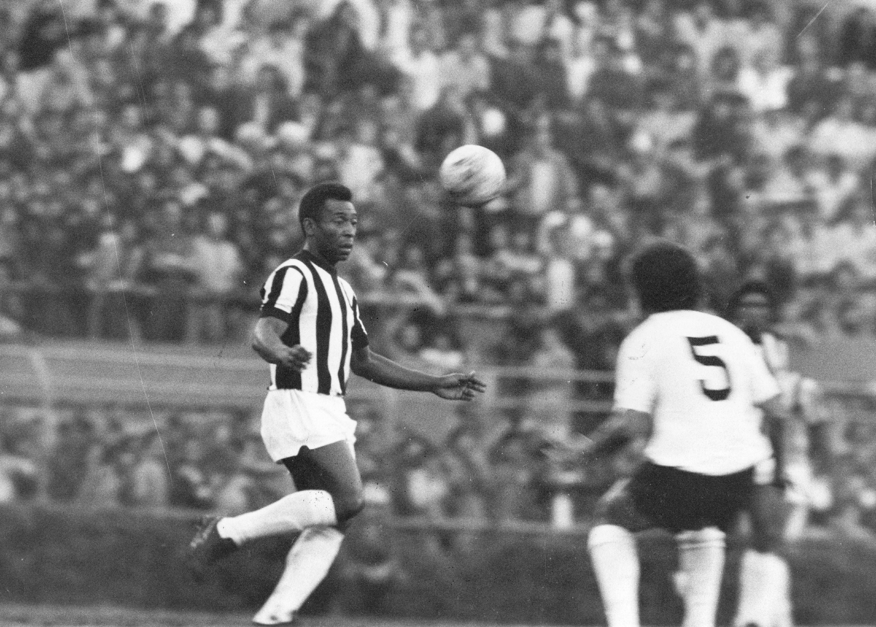 Pele in action during his final season for Santos, 1974.