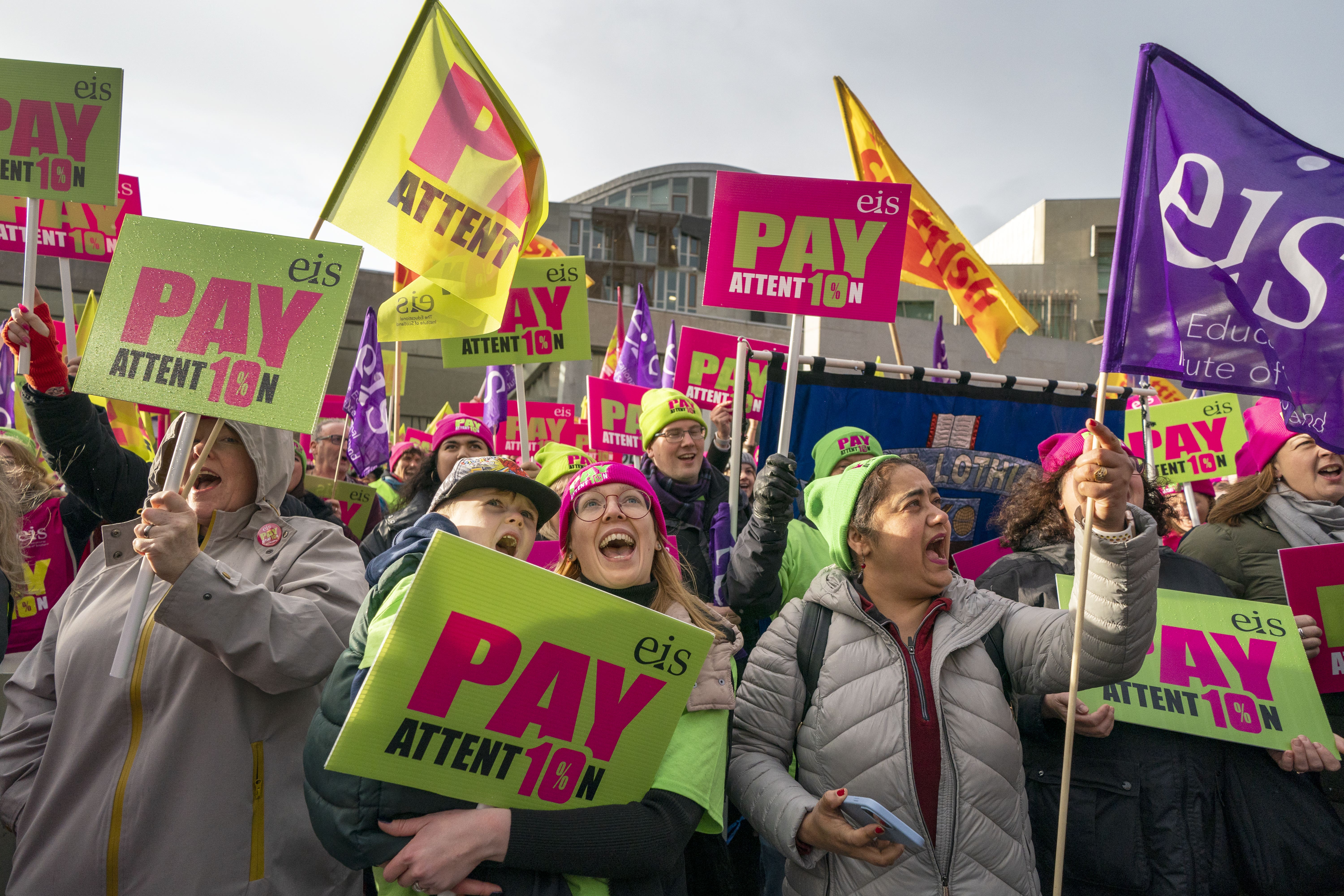 Members of the Educational Institute of Scotland (EIS) are calling for a fair pay deal (Jane Barlow/PA)