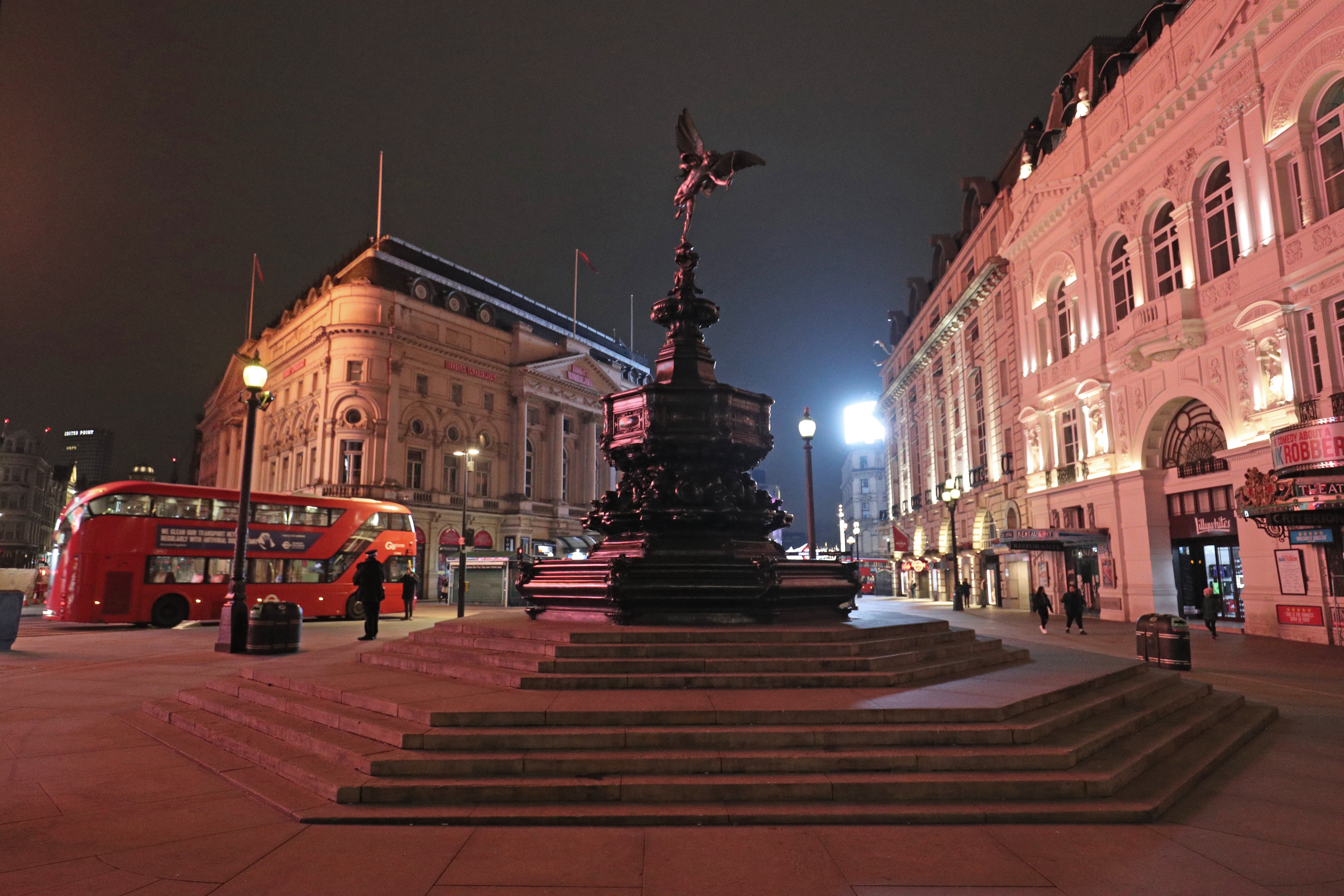 A normally packed Picadilly Circus was packed on New Year’s Eve 2020 due to the pandemic