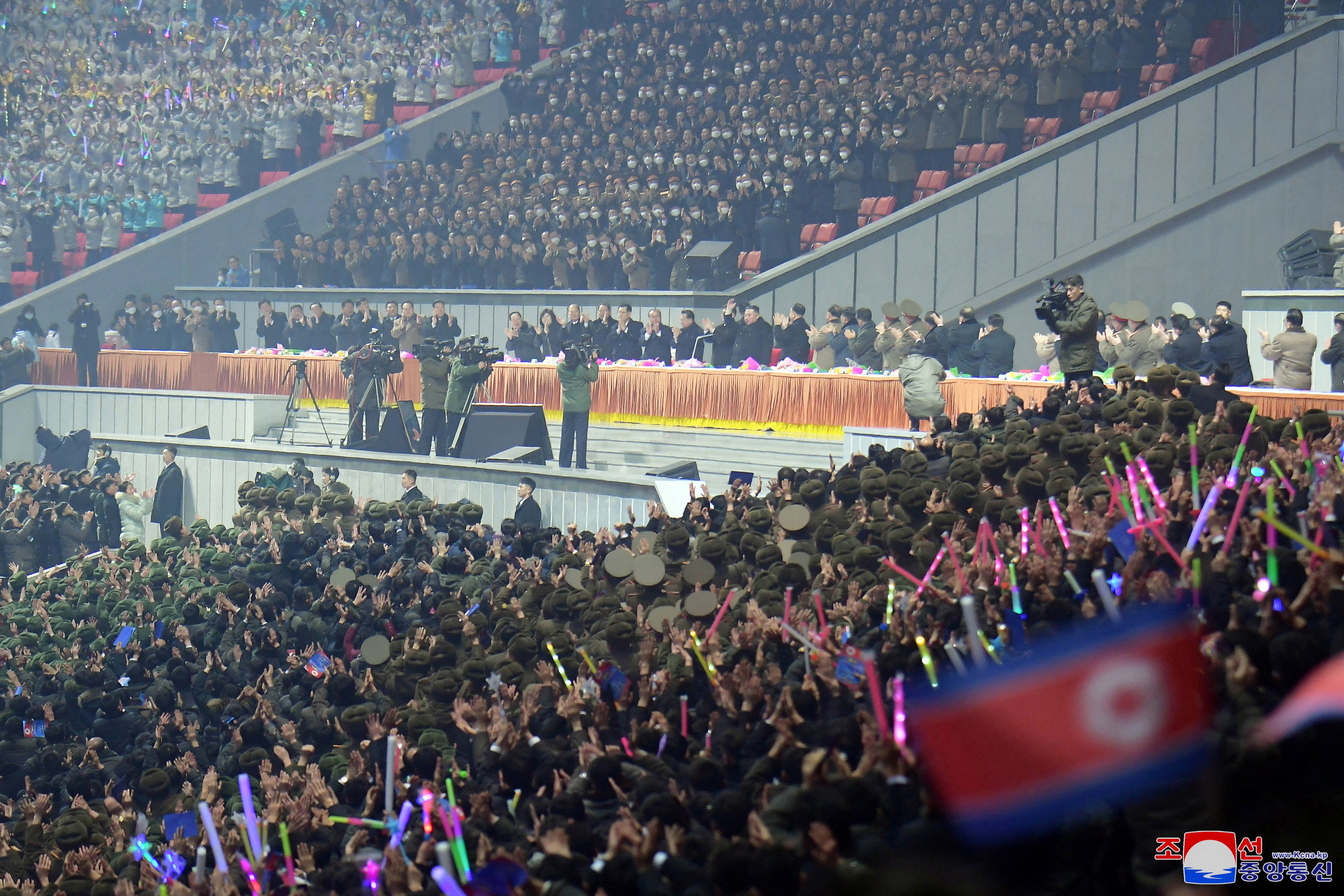 Kim Jong-un attends an event during new year celebrations in Pyongyang