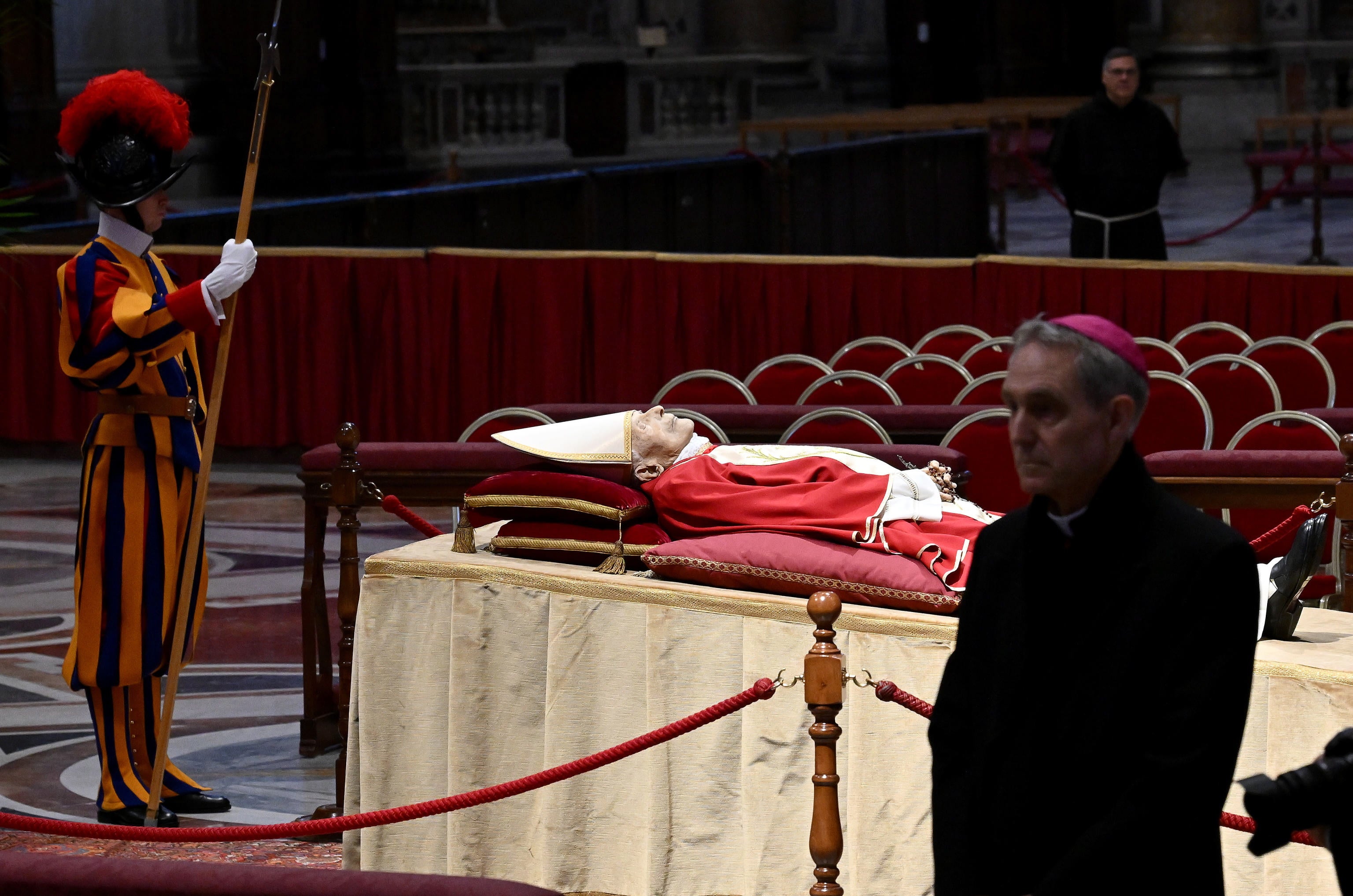 The body of the late Pope Emeritus Benedict XV in the Saint Peter's Basilica