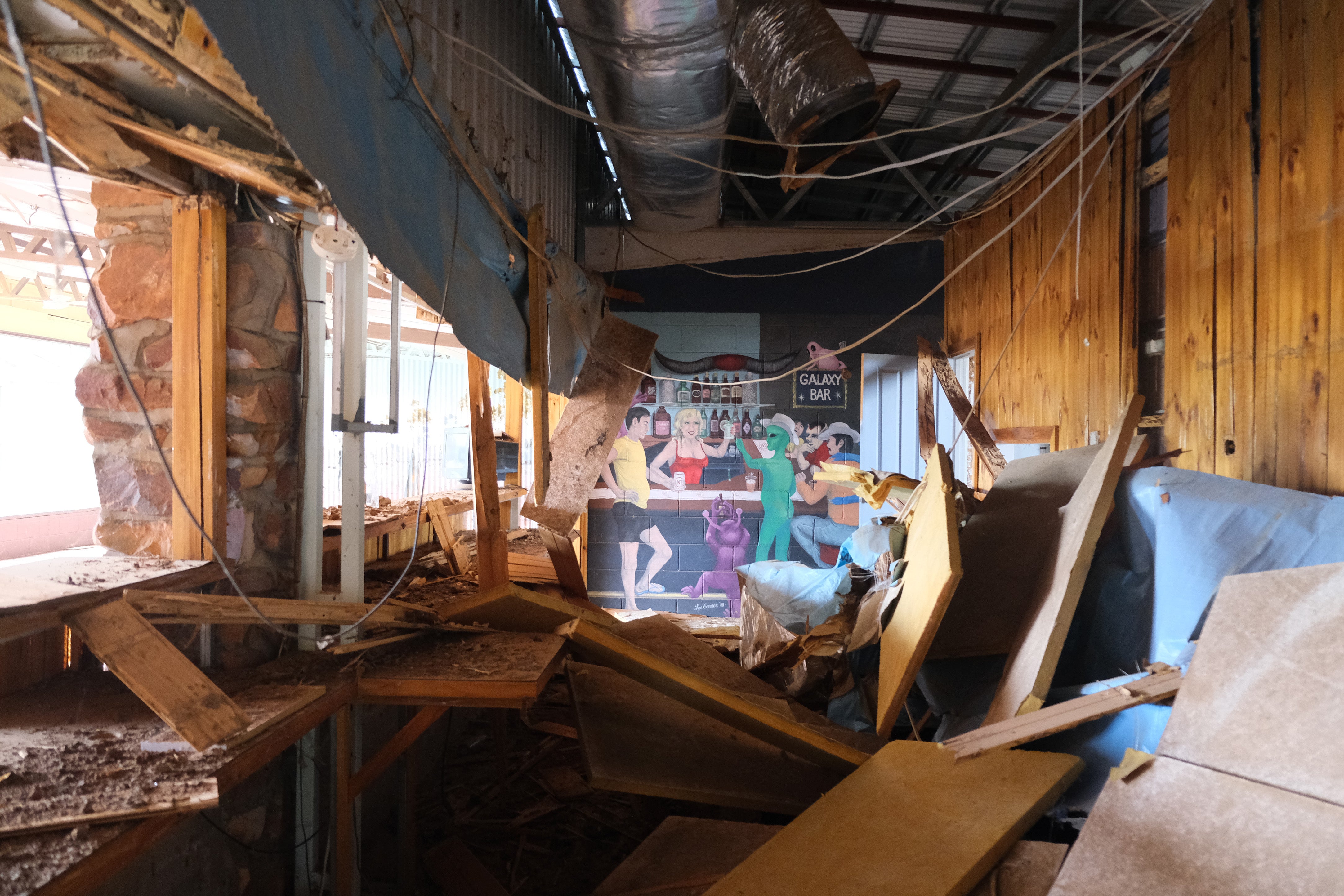 In less than three years, giant northern termites have destroyed the Galaxy Auditorium restaurant