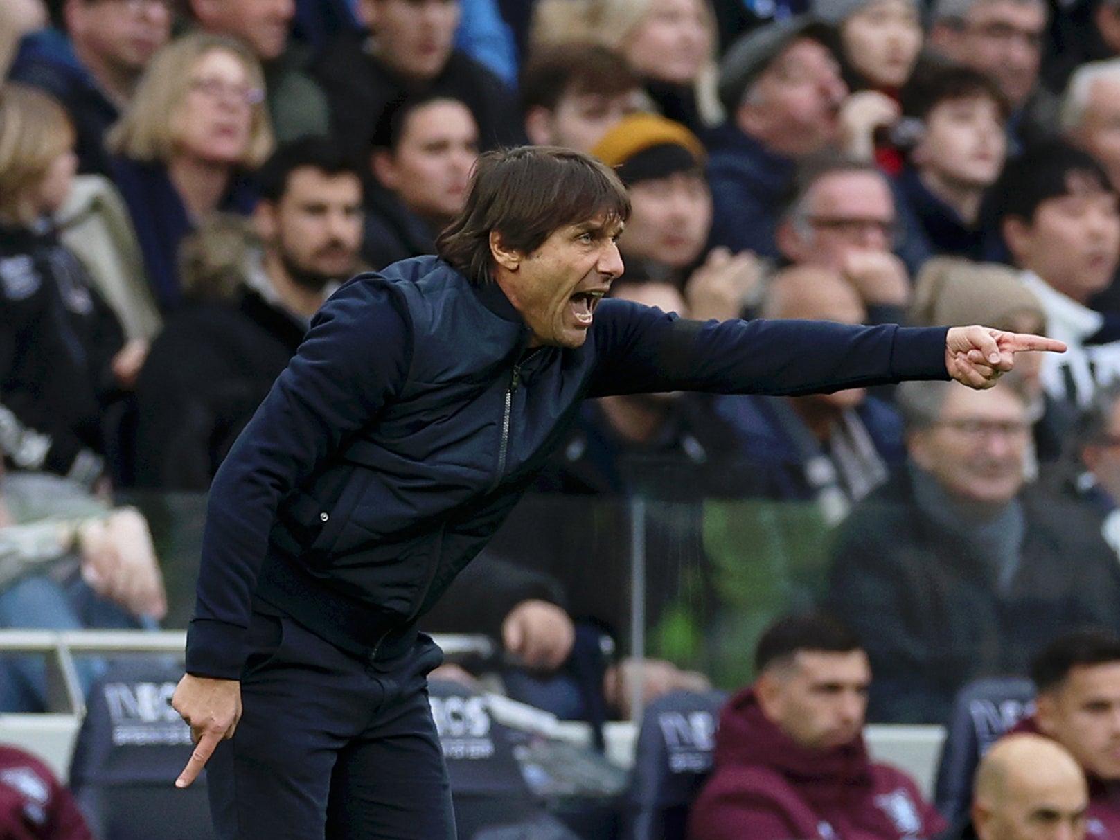 Antonio Conte during Tottenham’s loss to Aston Villa