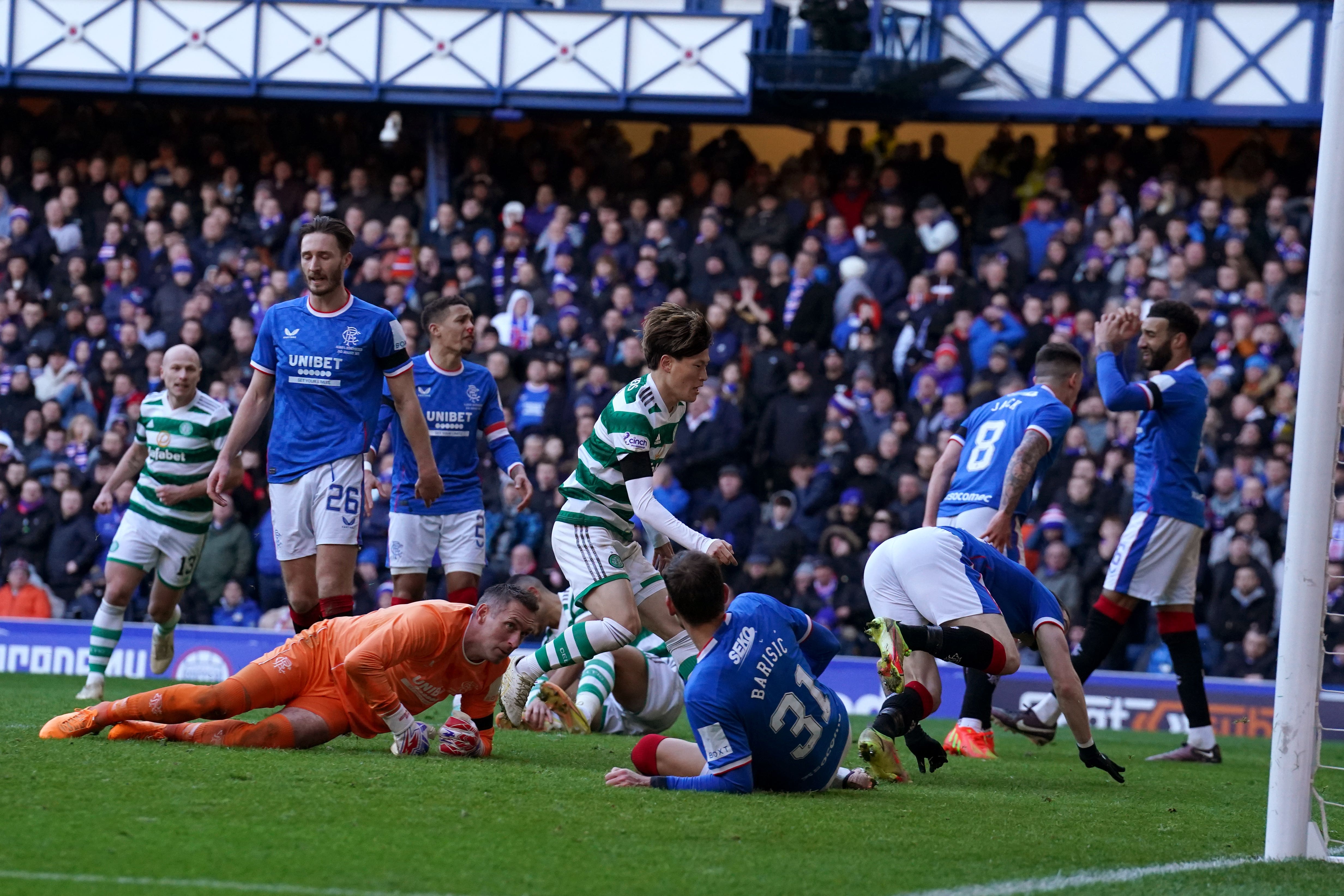 Kyogo Furuhashi scored a late equaliser for Celtic (Andrew Milligan/PA)