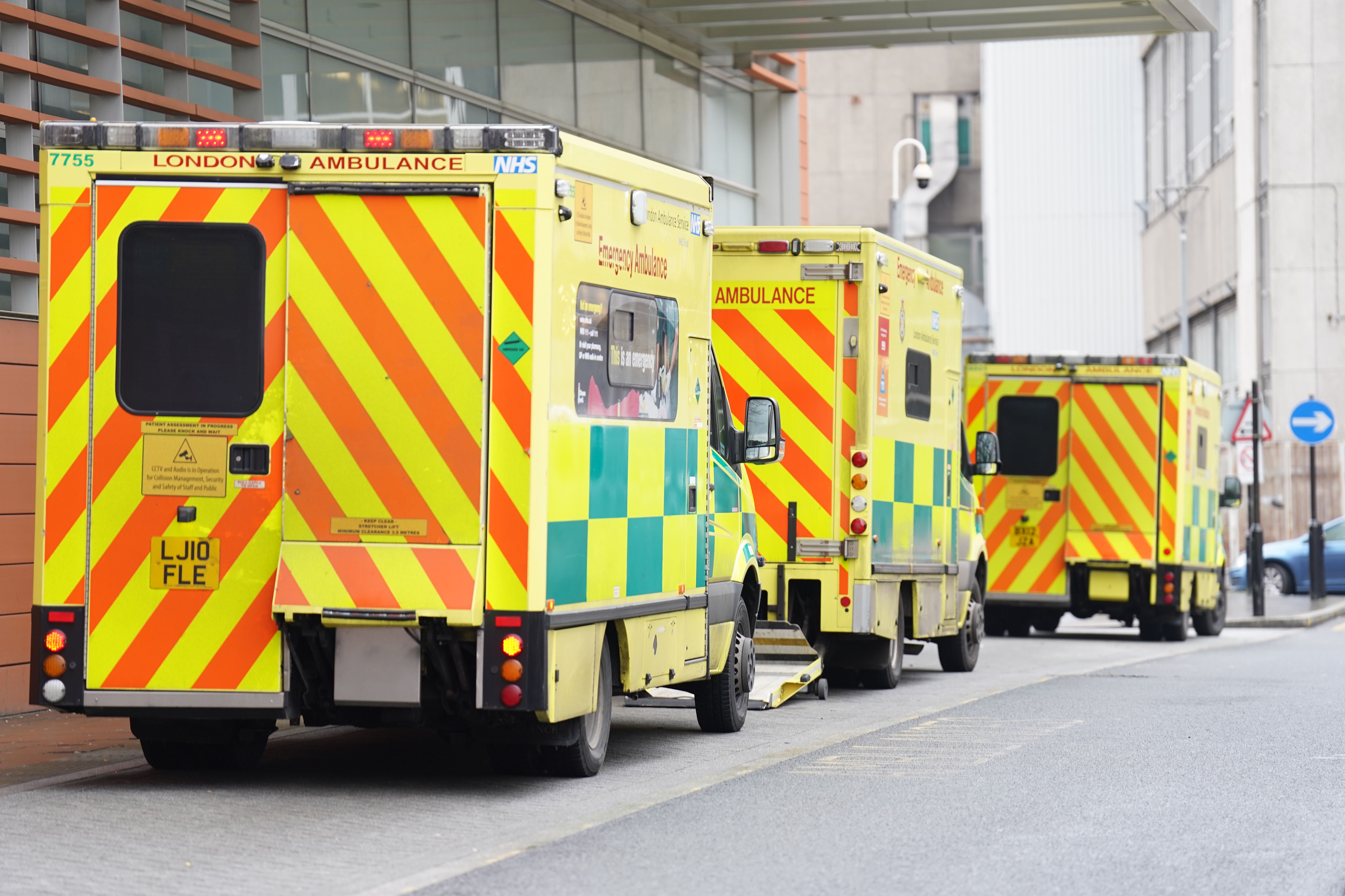 Ambulances outside the Royal London Hospital in east London (James Manning/PA)