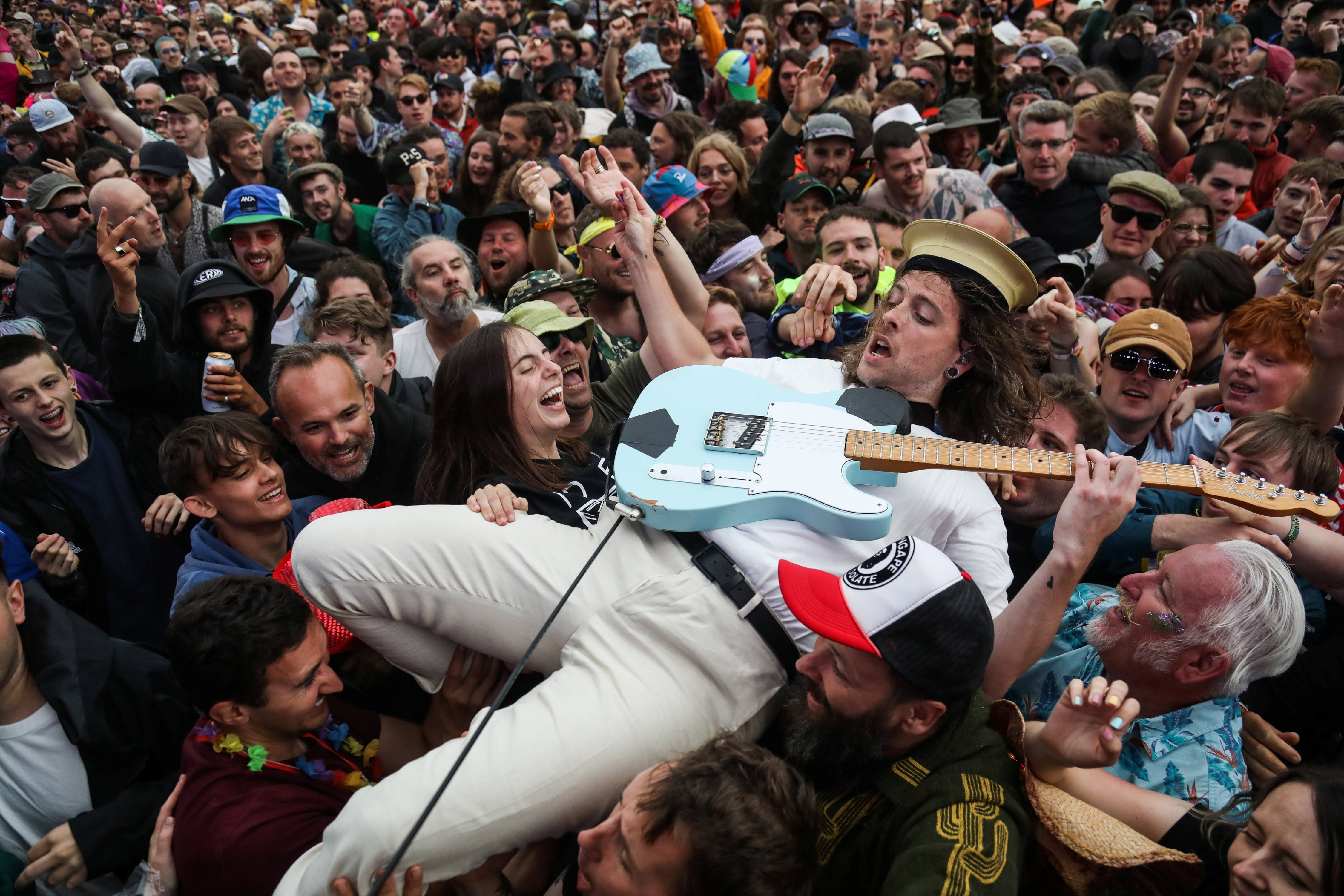 Idles perform on the Other Stage at Glastonbury