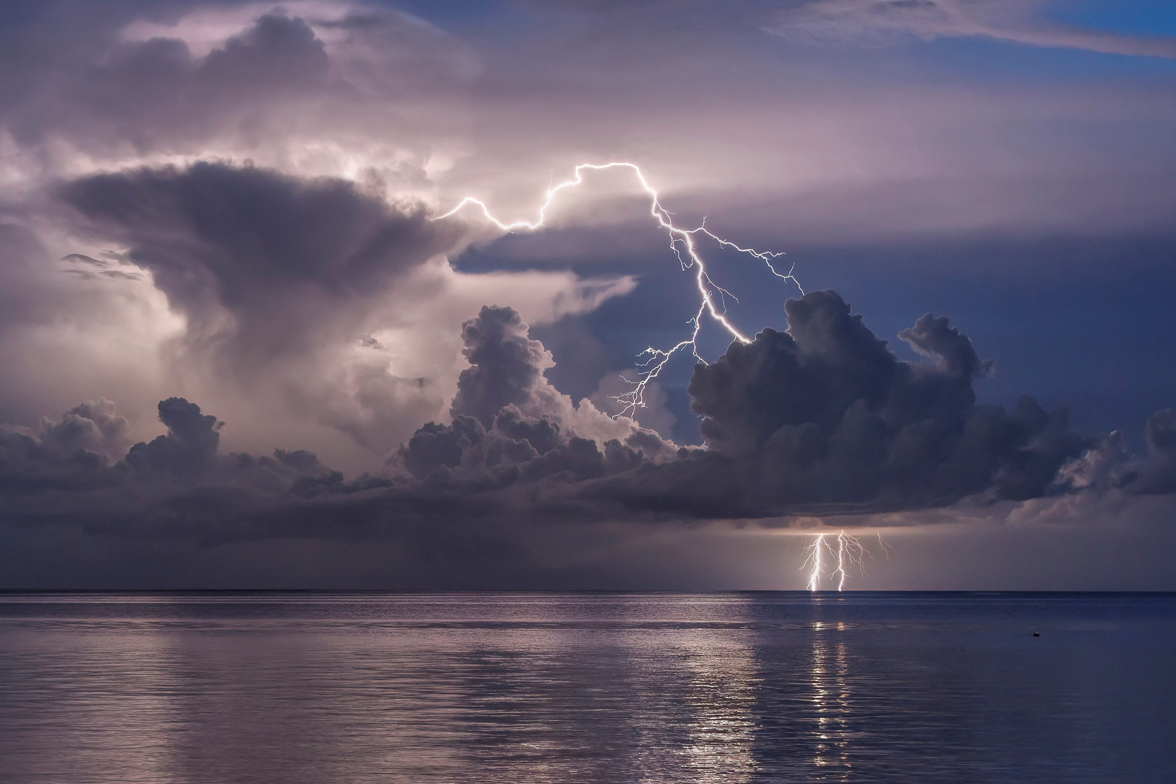 A photographer captured a lightning storm on camera