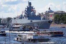 Russian warship simulates hypersonic missile strike in the Atlantic Ocean 