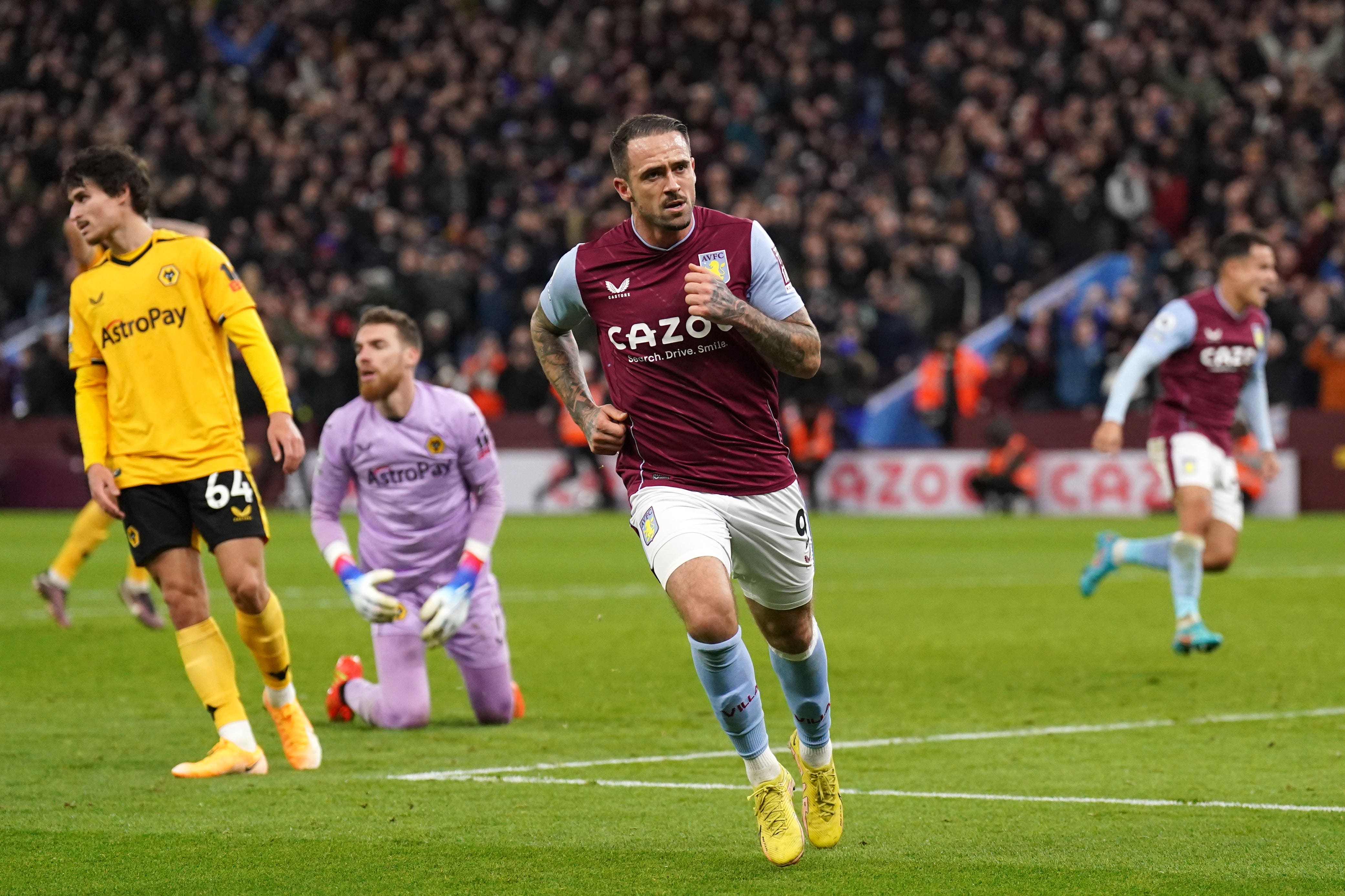 Aston Villa’s Danny Ings levelled against Wolves (Tim Goode/PA)