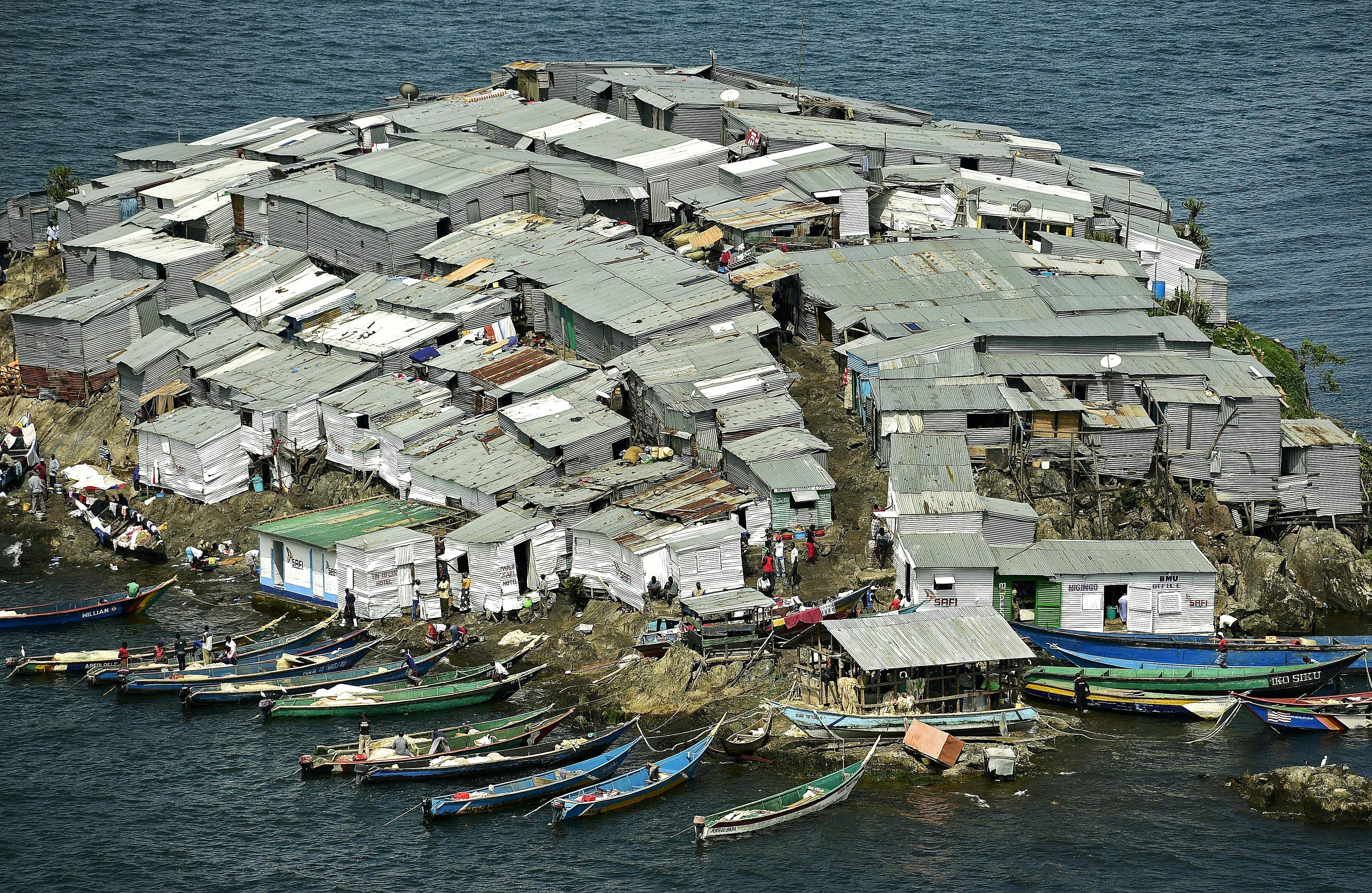 The island lies on Lake Victoria and is just 2,000 sq m in size