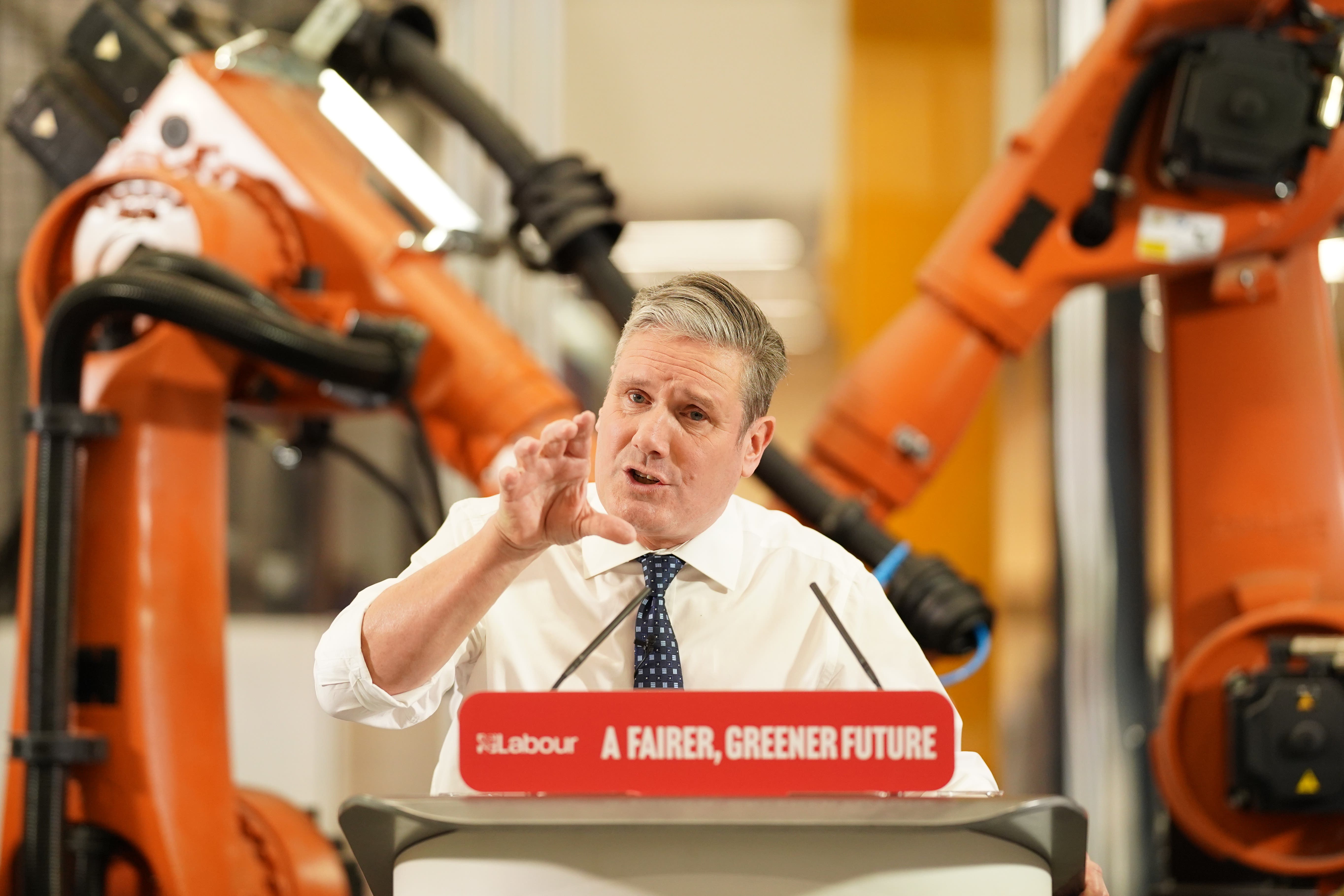 Labour leader Sir Keir Starmer speaks during a visit to UCL in Stratford