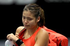 Emma Raducanu unhappy with ‘slippery’ court after ankle injury