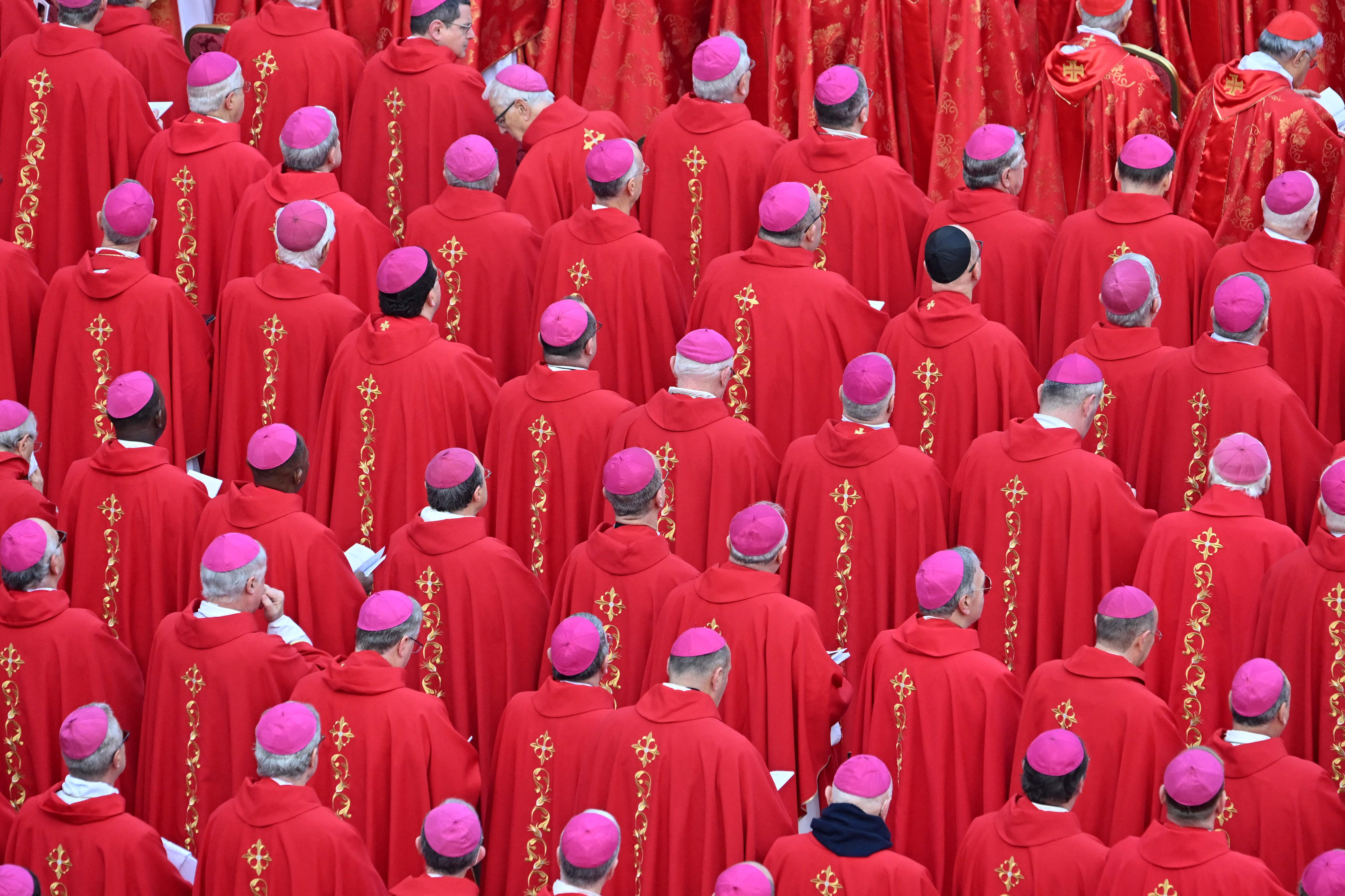 Cardinals and Bishops attend the funeral mass of Pope Emeritus Benedict XVI at St. Peter's square in the Vatican