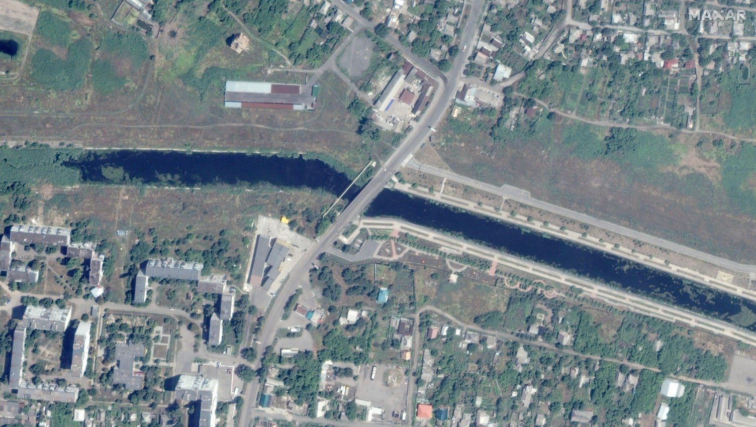 A bridge in Bakhmut in August