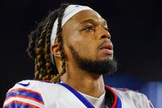 Bills safety Hamlin back in Buffalo to resume recovery