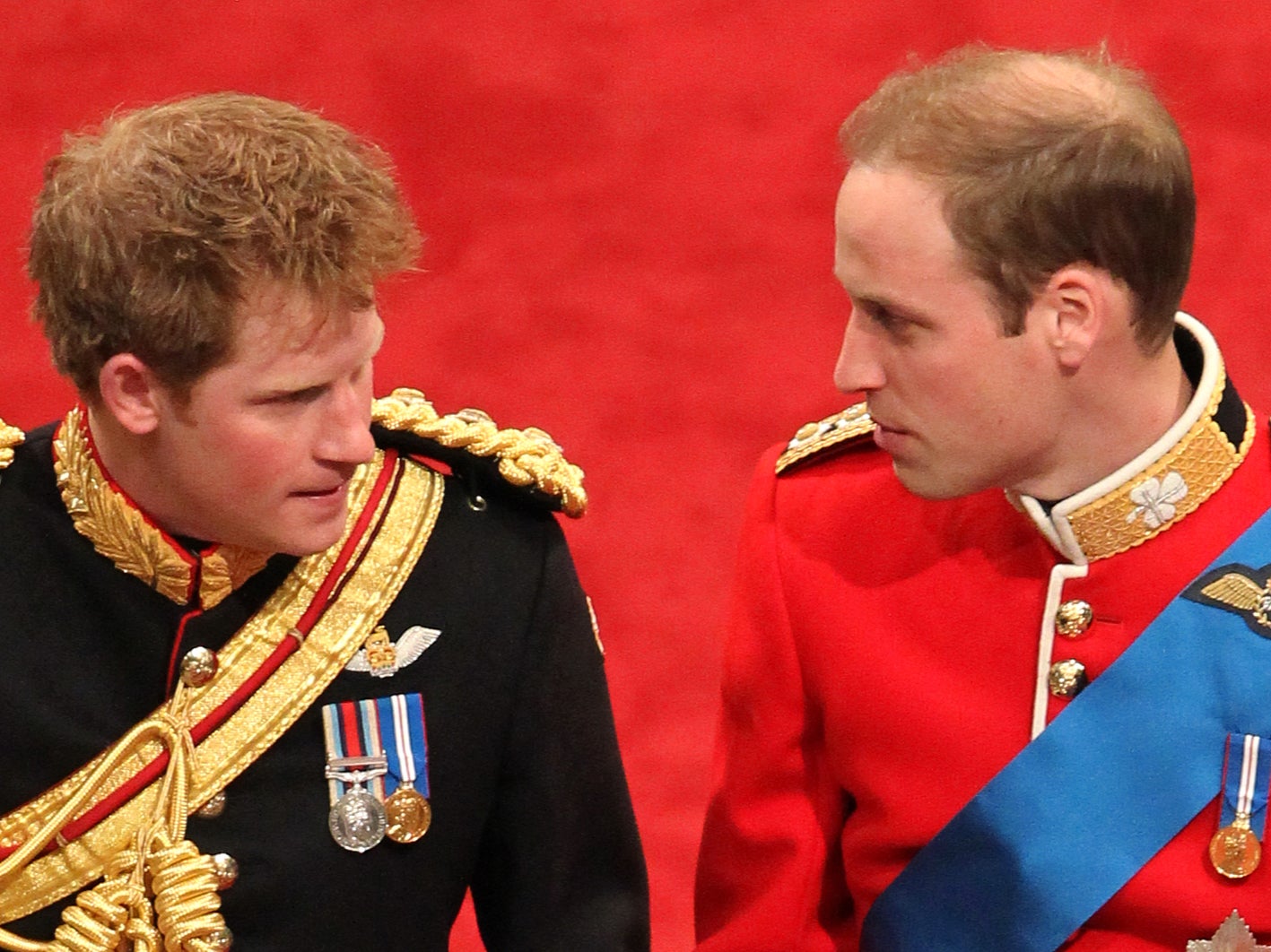 Prince Harry and Prince William at Westminster Abbey, London