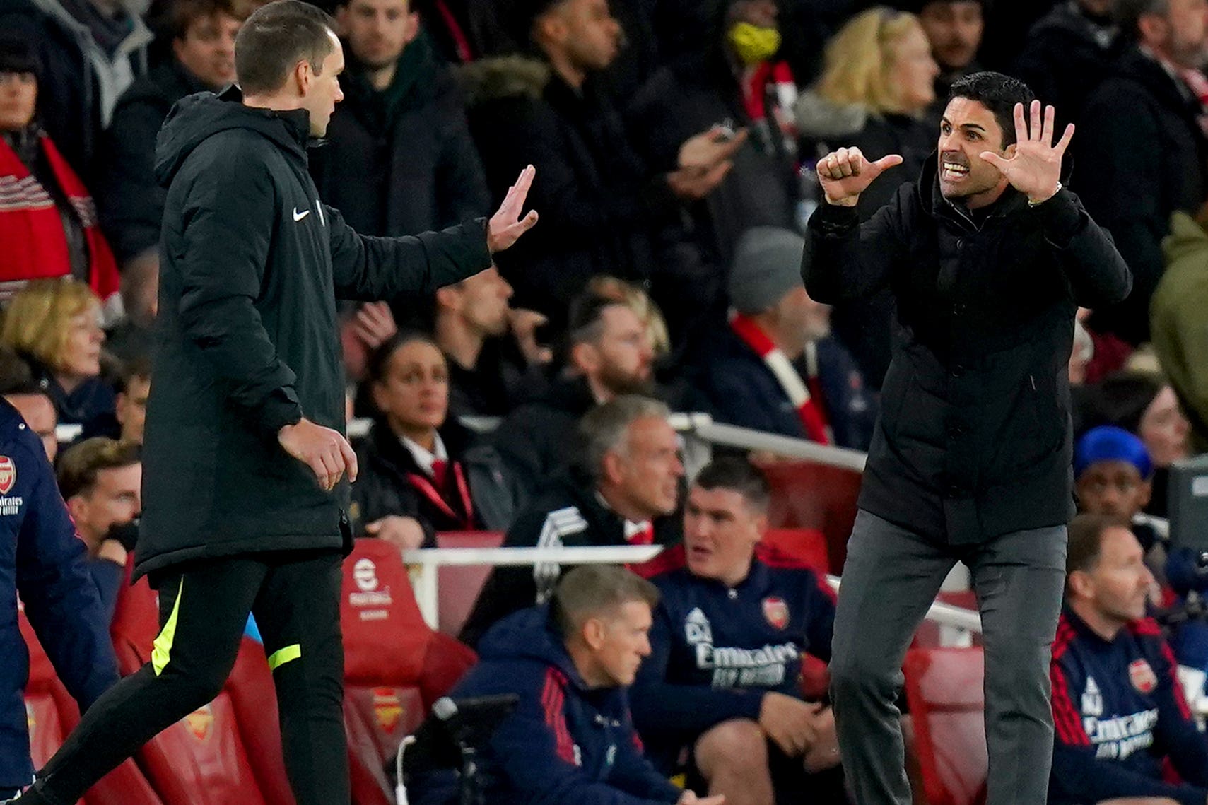 Arsenal manager Mikel Arteta was criticised for his touchline behaviour against Newcastle (Adam Davy/PA)