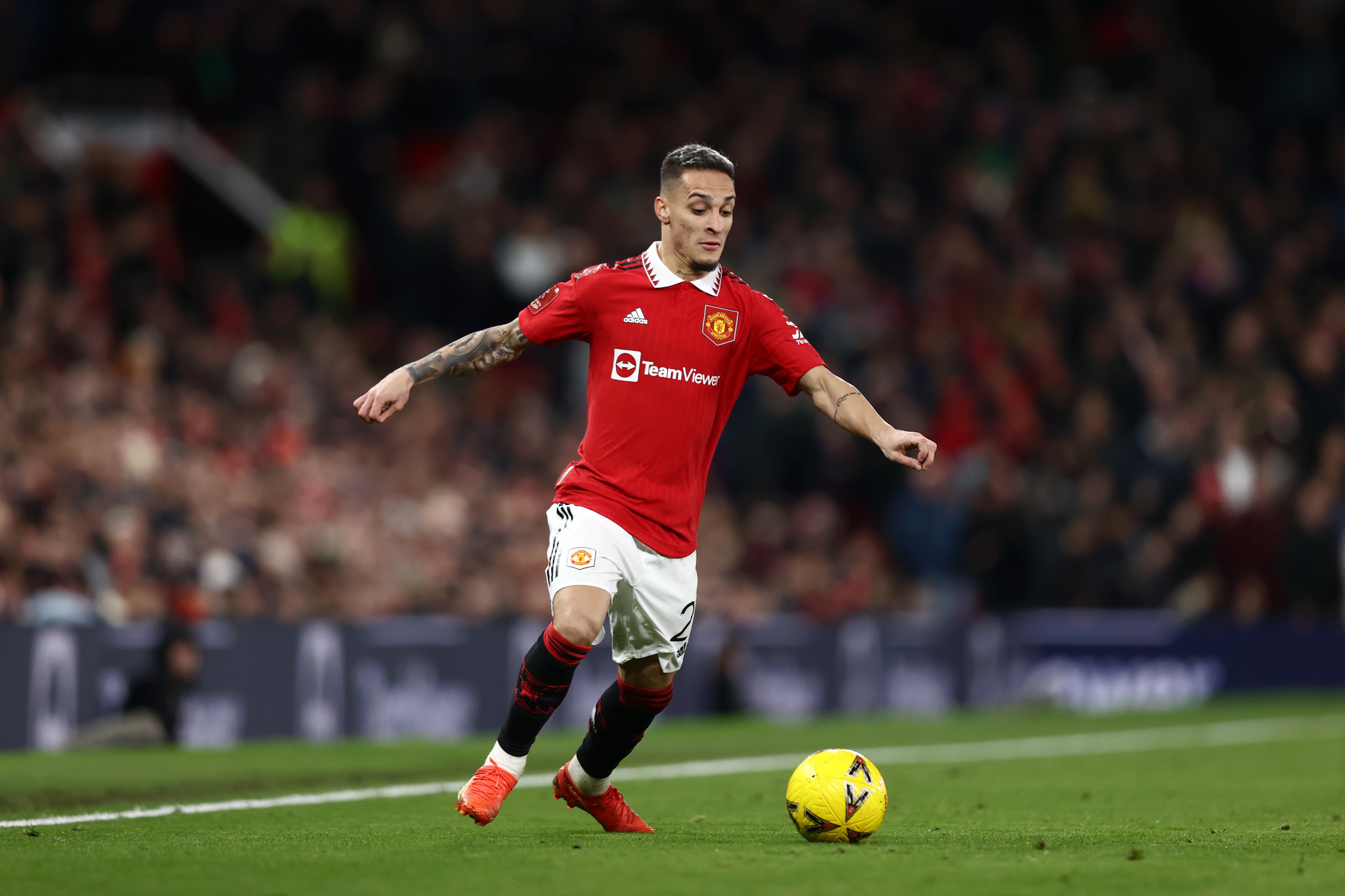 Antony of Manchester United during the Emirates FA Cup Third Round