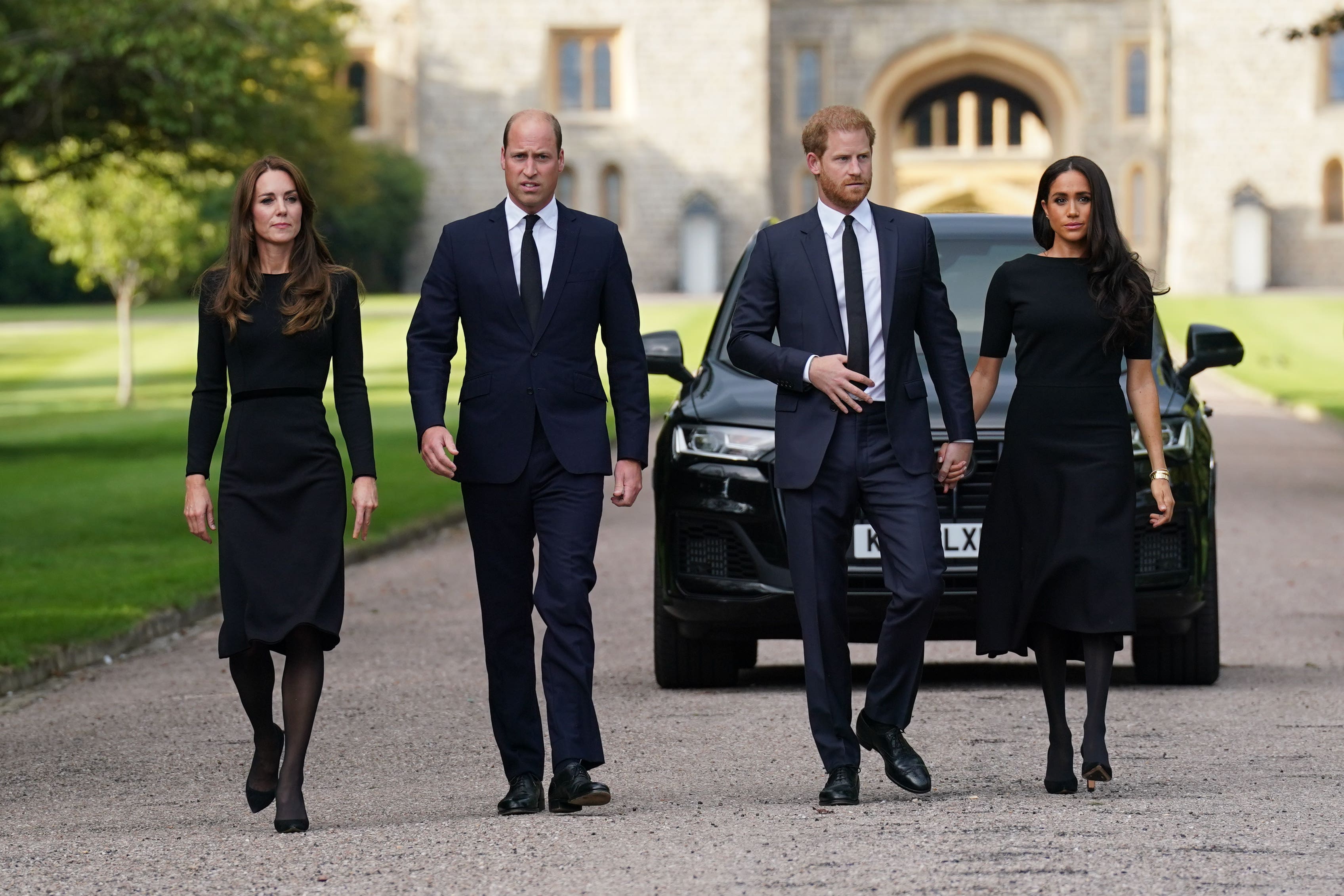 The Princess of Wales, the Prince of Wales and the Duke and Duchess of Sussex (Kirsty O’Connor/PA)