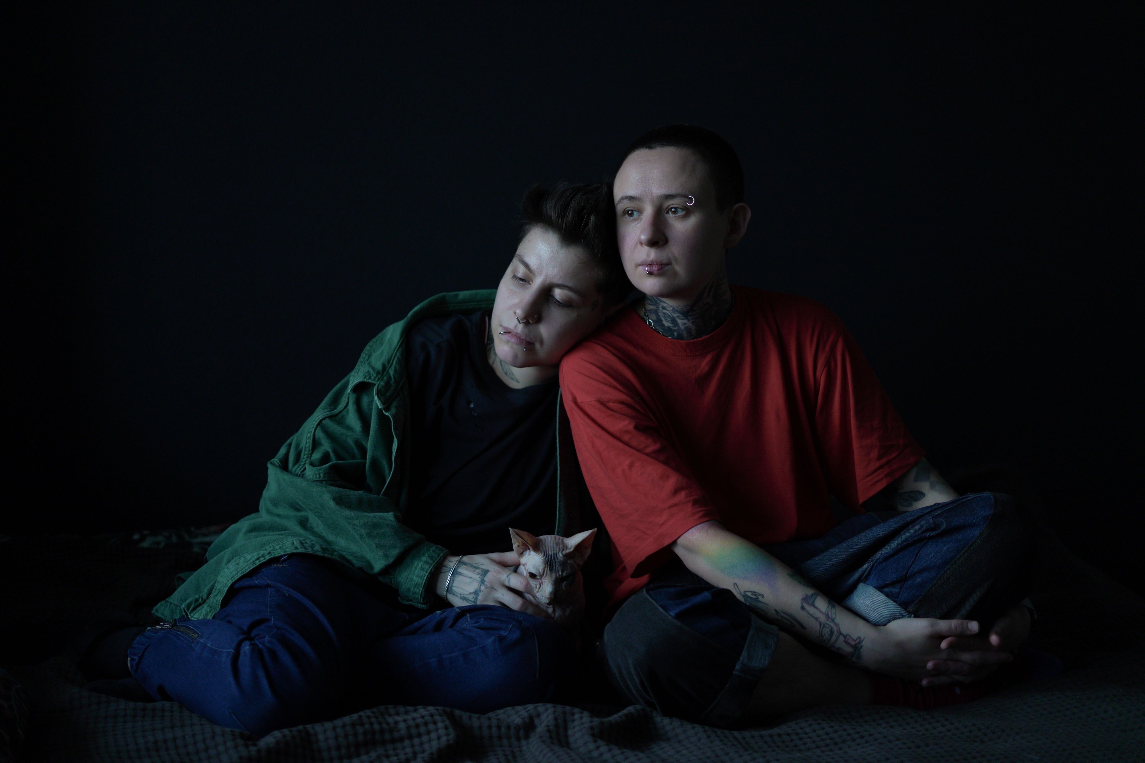 Ksenia and Leva in their apartment in St Petersburg