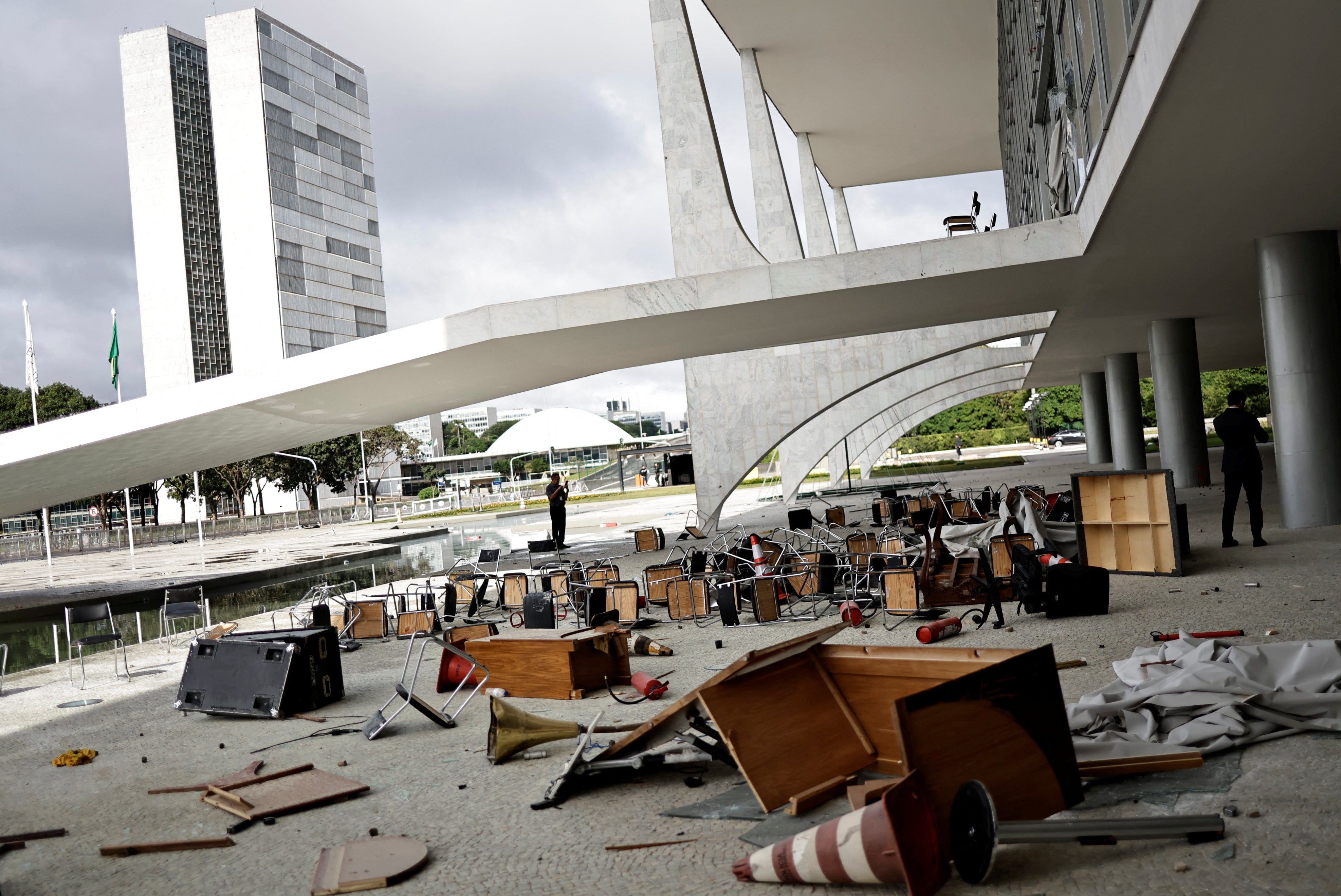 Some of the damage after the anti-democratic riots at Planalto Palace