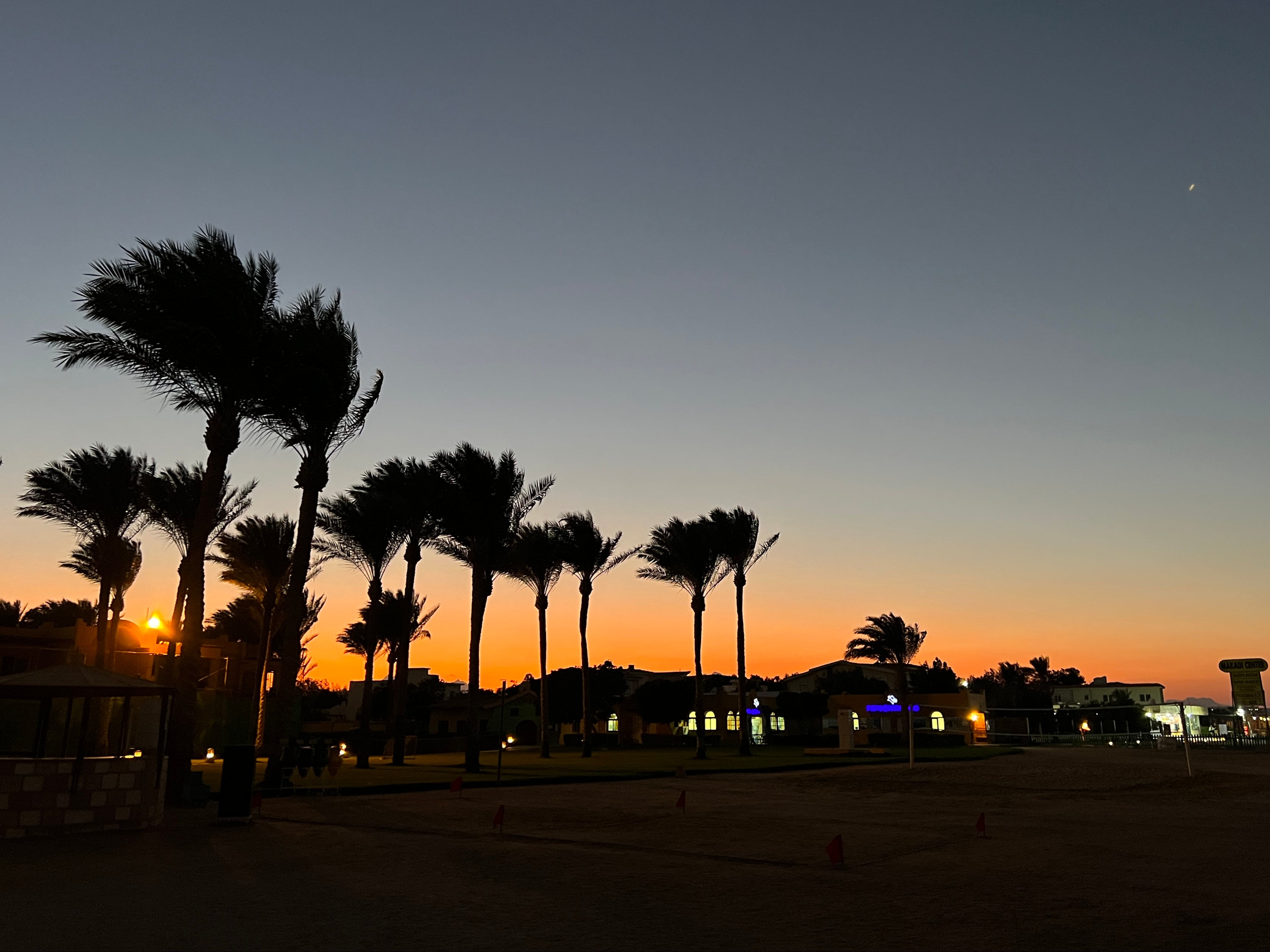 Red sky: the view from the beach at sunset