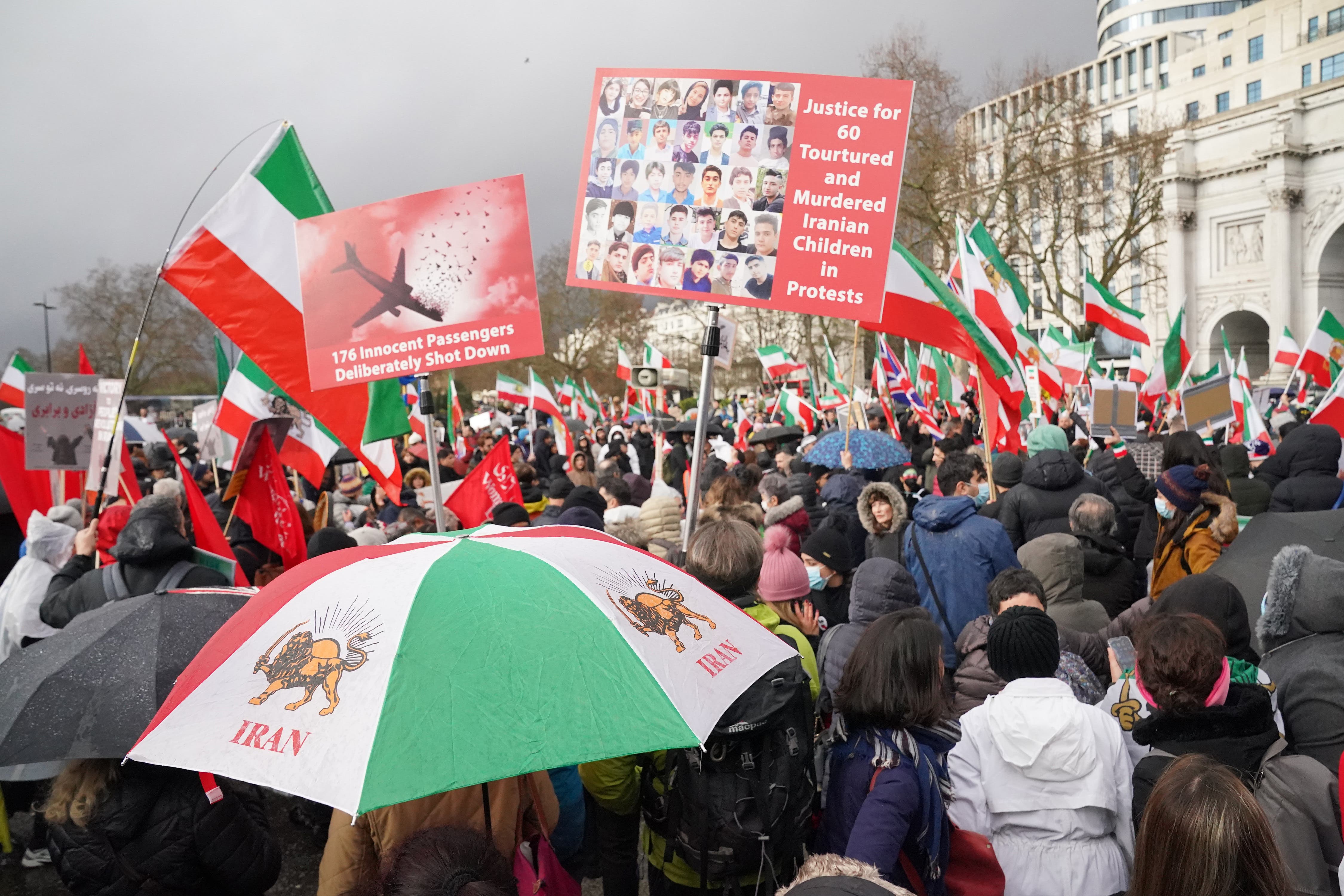 A protest in London against the Islamic Republic following the death of Mahsa Amini