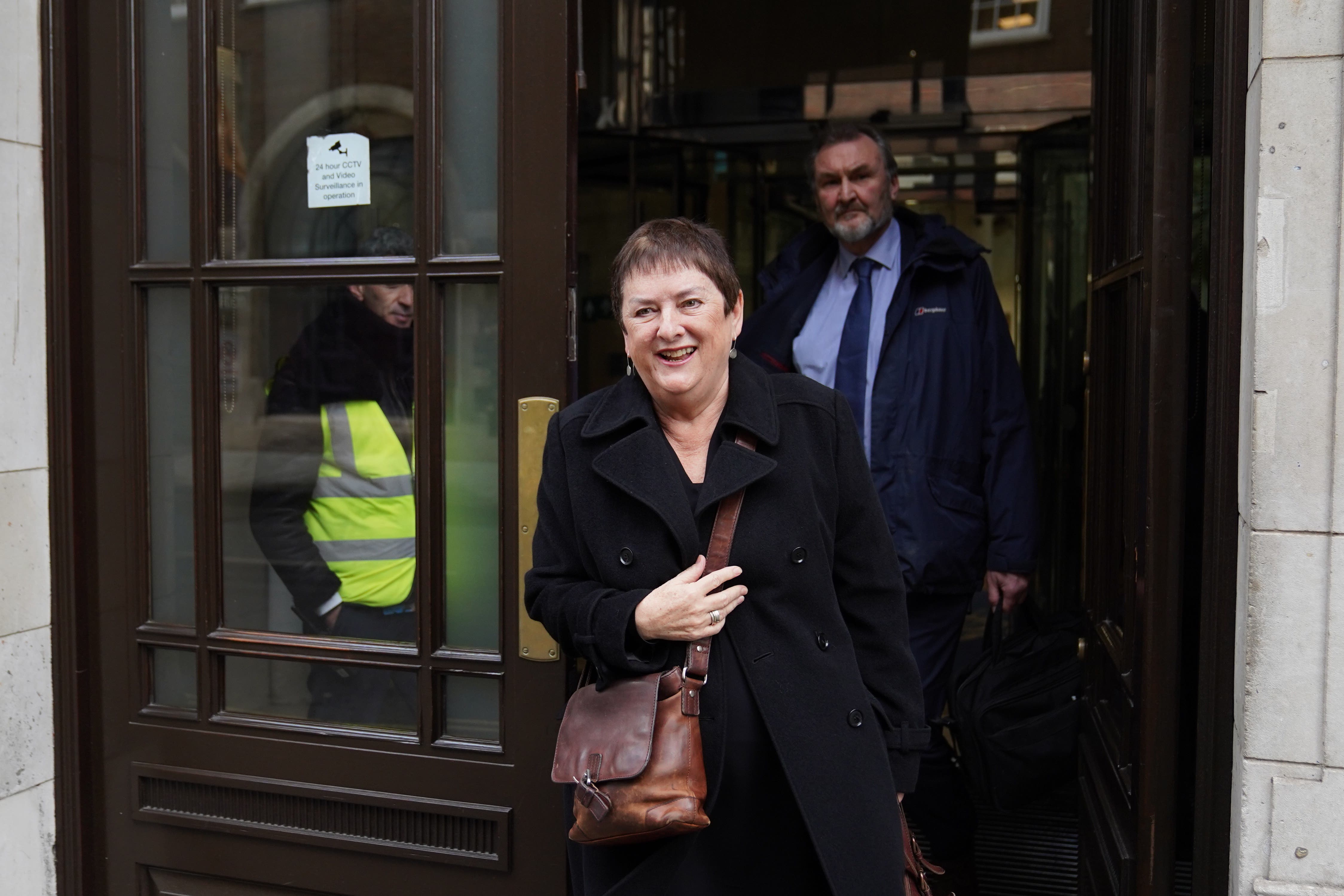 Kevin Courtney and Mary Bousted, joint general secretaries of the National Education Union (NEU) leaving the Department for Education in Westminster, London, after a meeting between members of education unions and Education Secretary Gillian Keegan ahead of strike ballot results (Stefan Rousseau/PA)