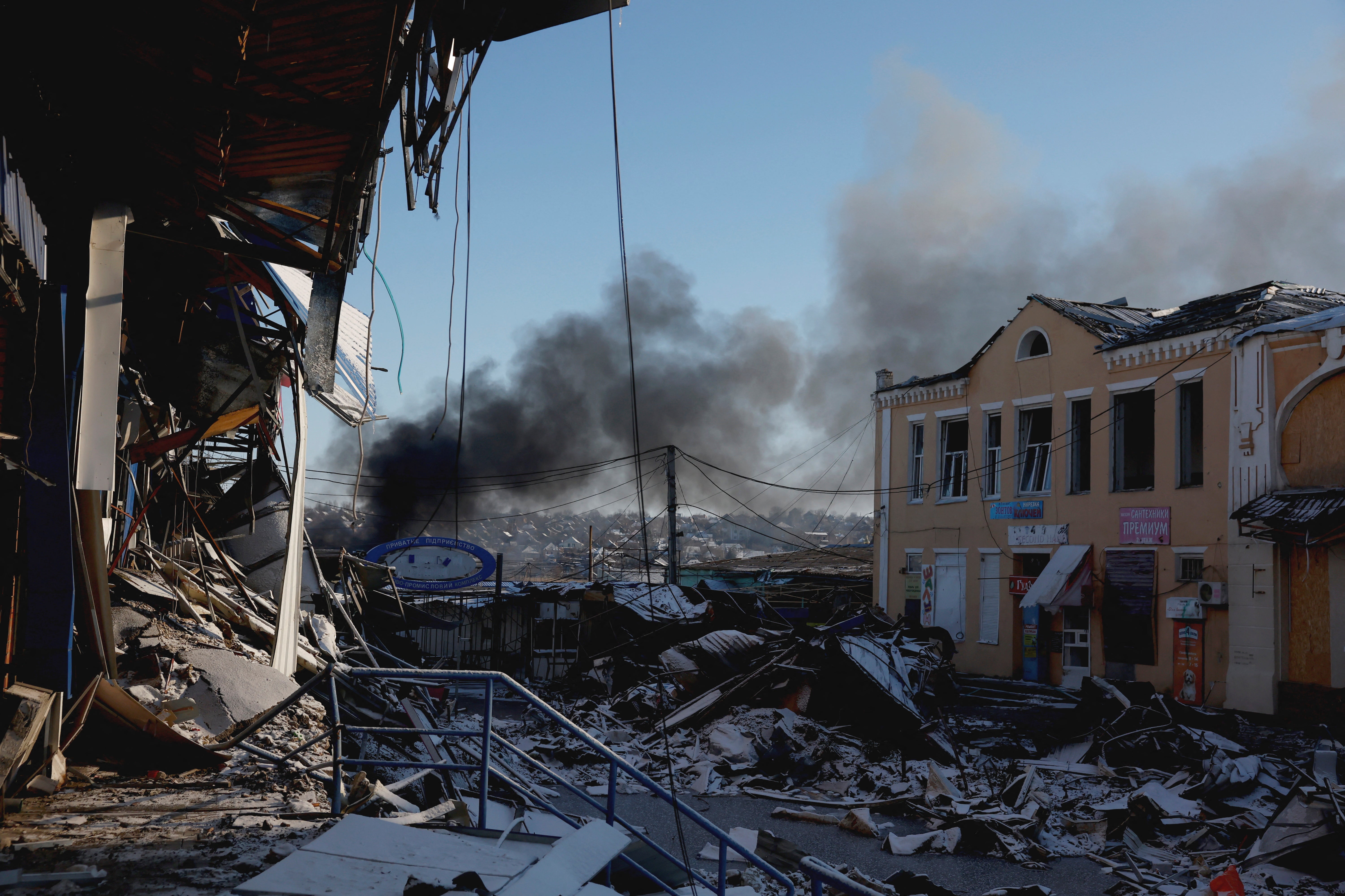 The ruins of Bakhmut after shelling by the Russian army