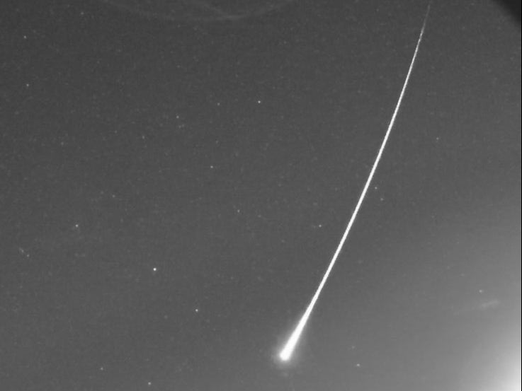 Meteor as seen over Yeovil in Somerset