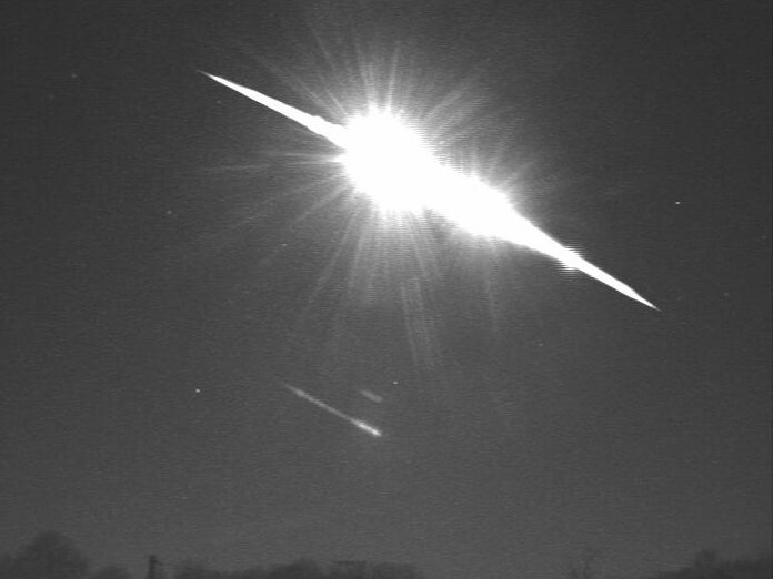 A bolide meteor, the largest class, captured over Wilcot in Wiltshire in 2021