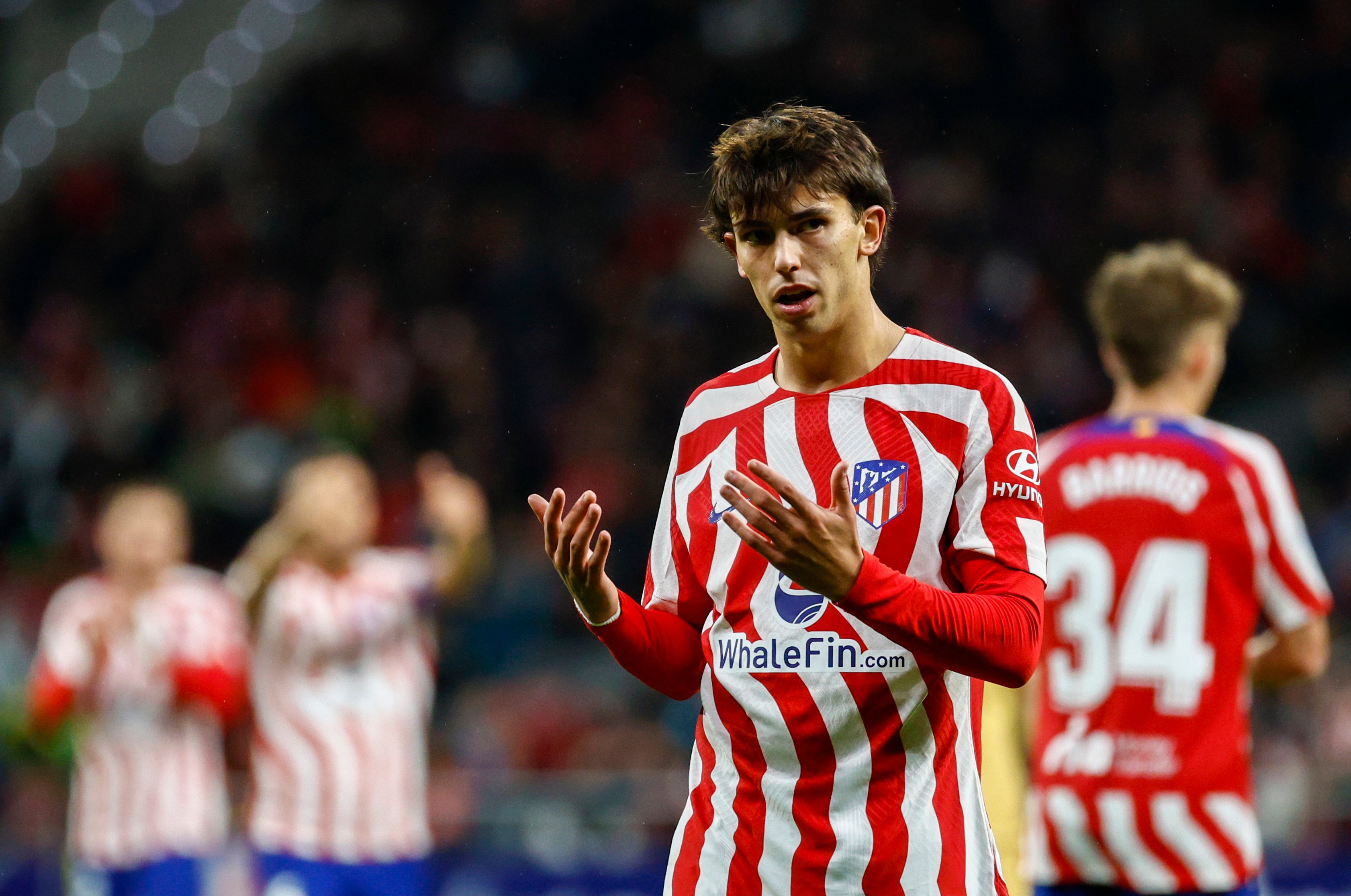 Joao Felix in action for Atletico against Barcelona