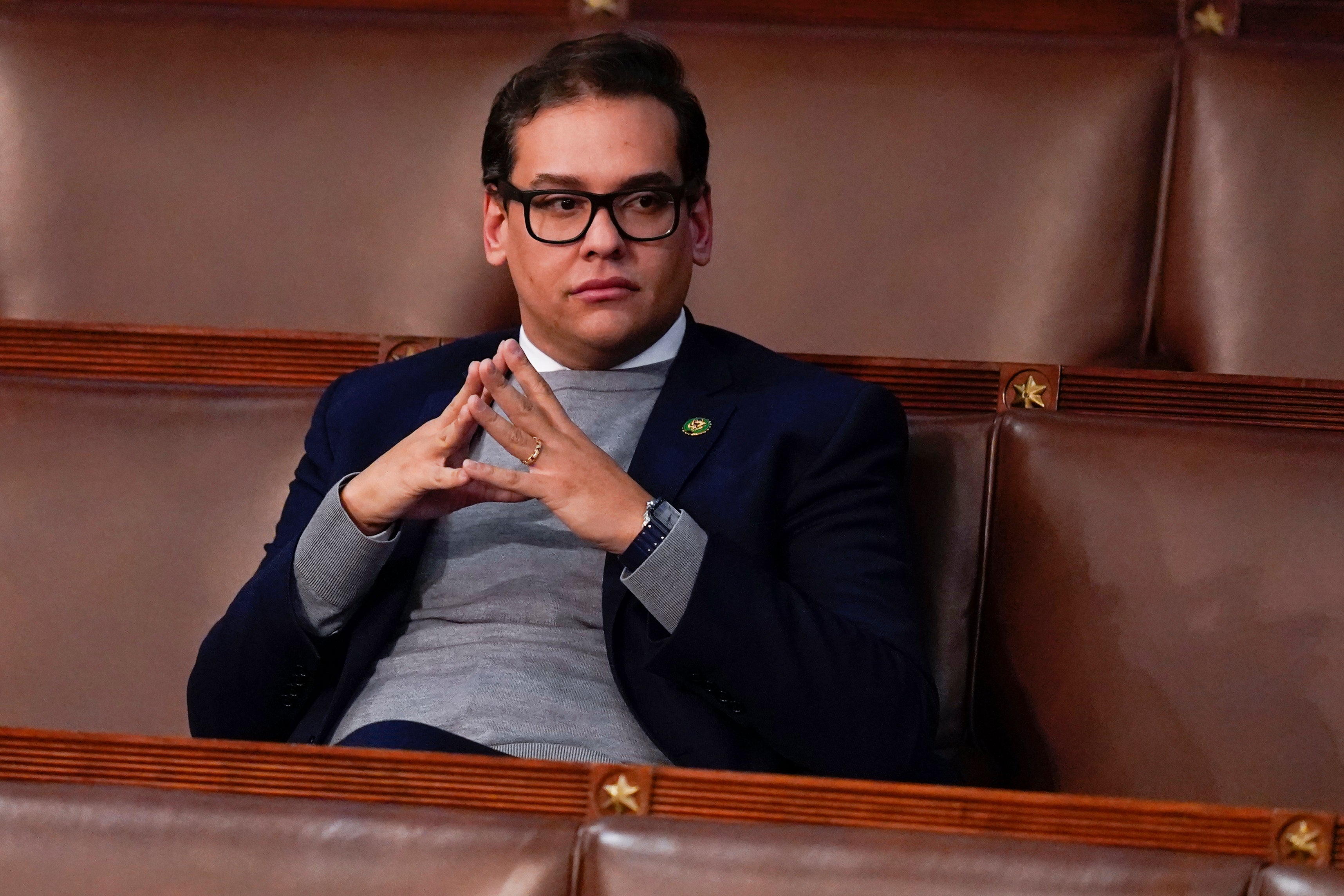 George Santos waits for the start of a session in the House