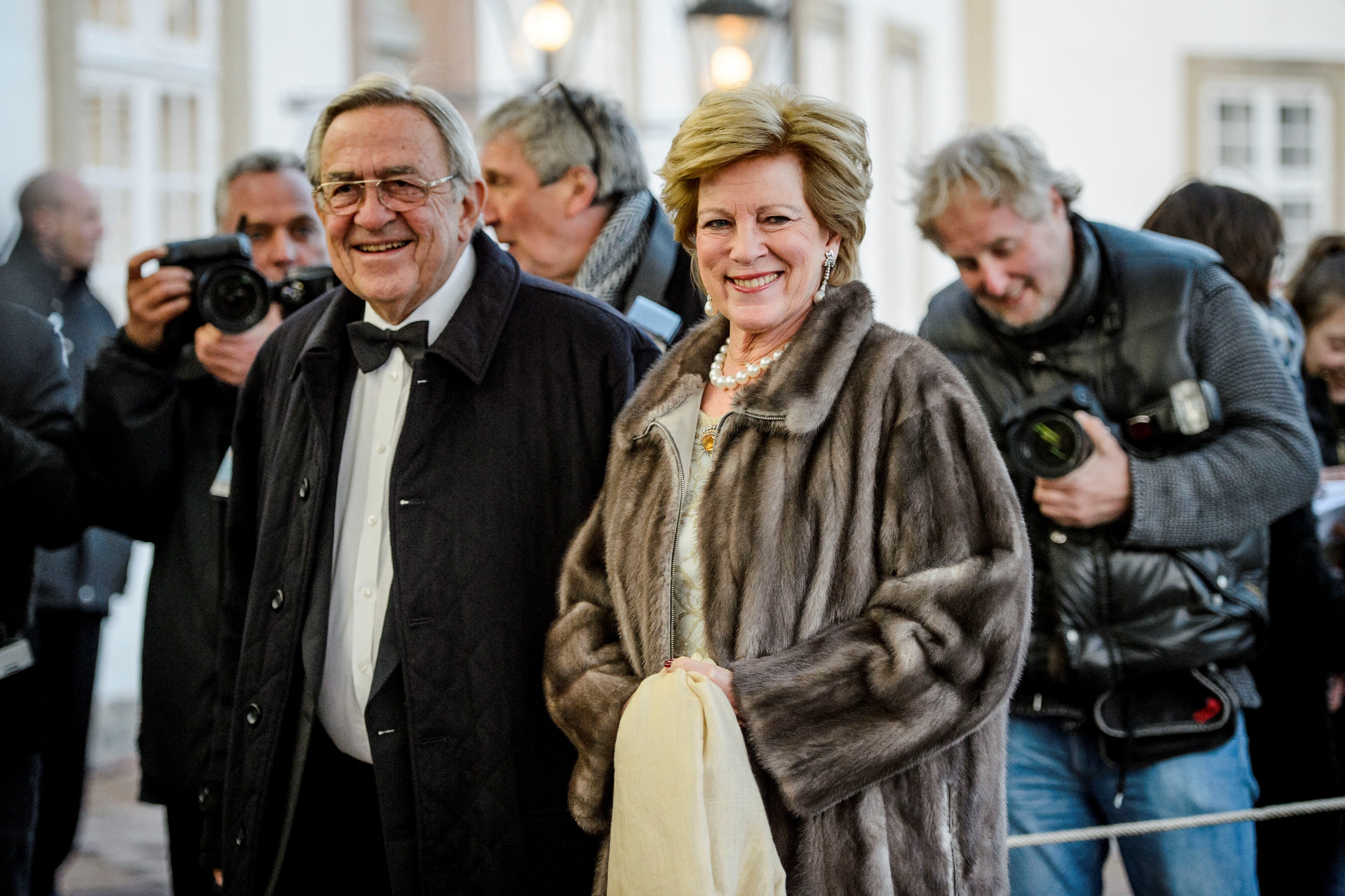 King Constantine II and Queen Anne-Marie arrive at Fredensborg Castle in Denmark