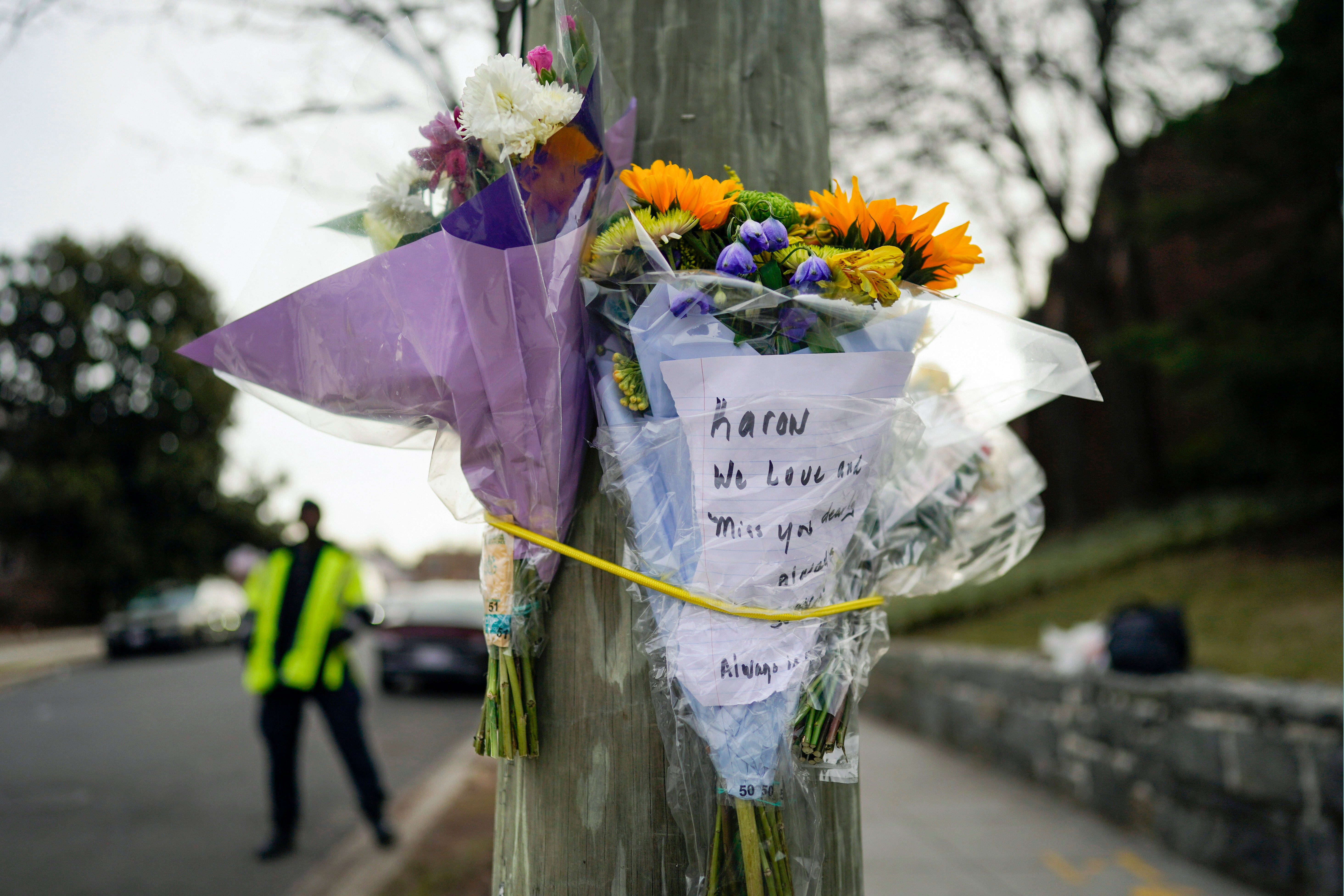 Flowers are placed in a DC neighbourhood where 13-year-old Karon Blake was fatally shot