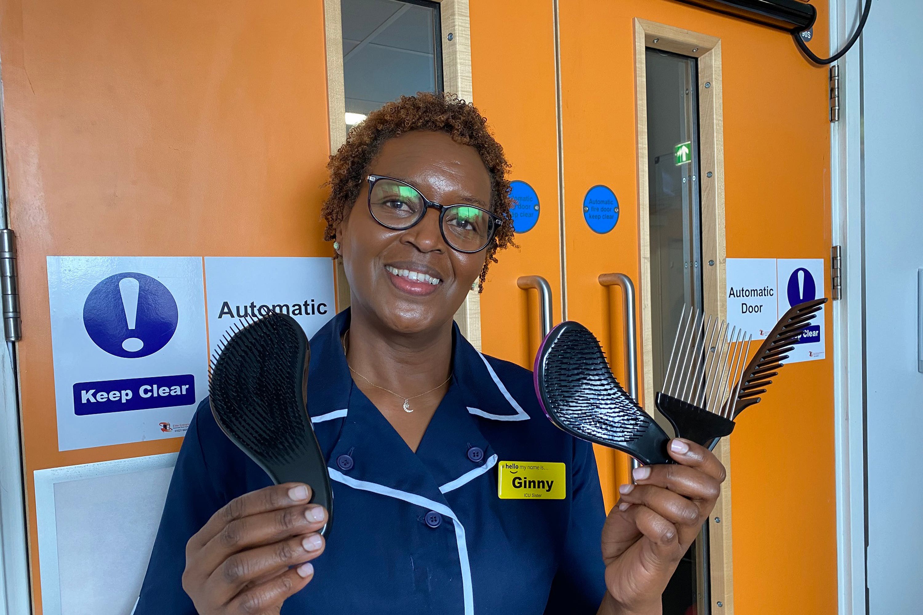 Intensive care sister Ginny Wanjiro spearheaded a trial to better care for patients’ hair and skin (Guy’s and St Thomas’/PA)