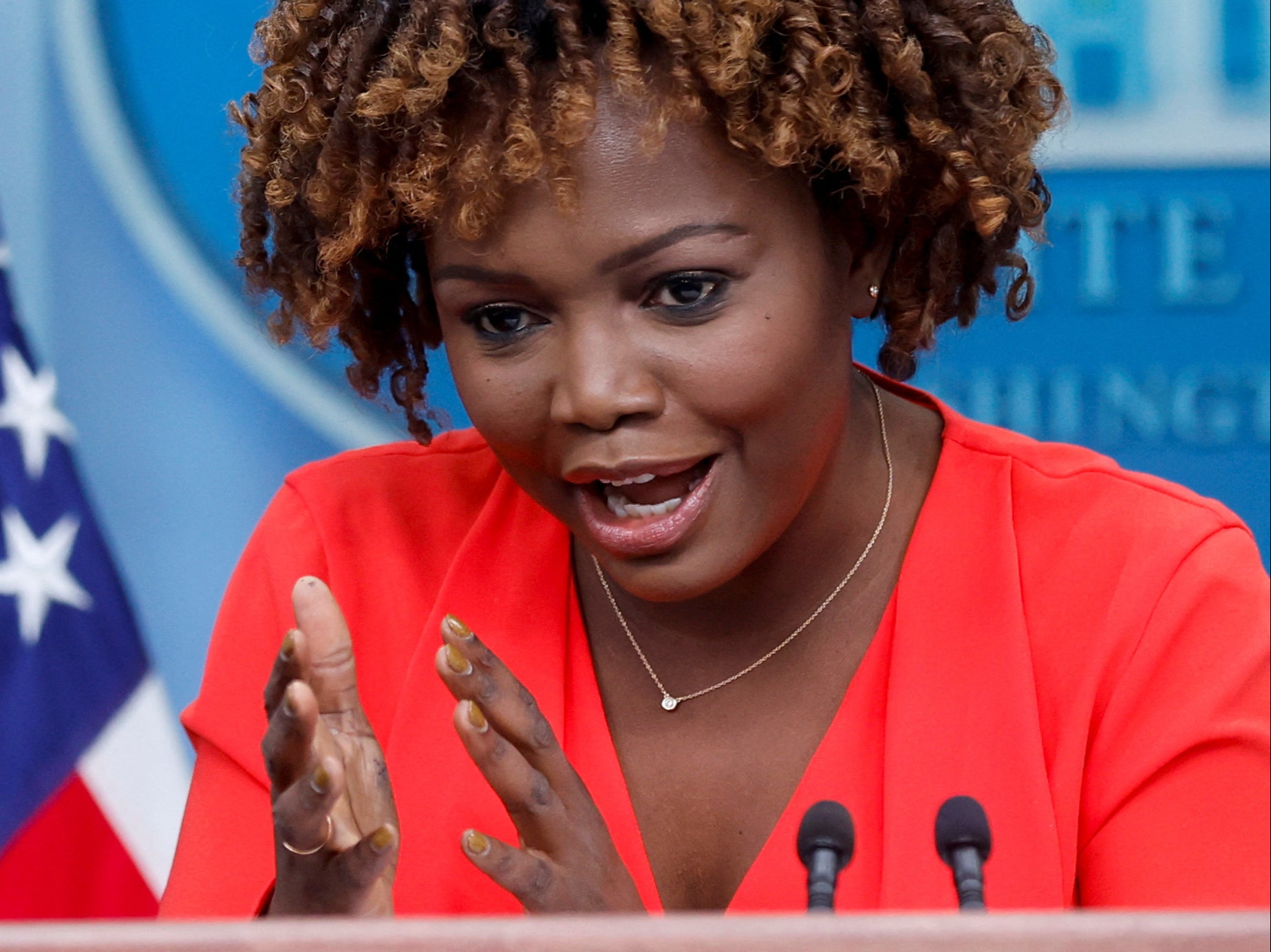 White House Press Secretary Karine Jean-Pierre holds the daily press briefing at the White House in Washington, U.S. January 11, 2023