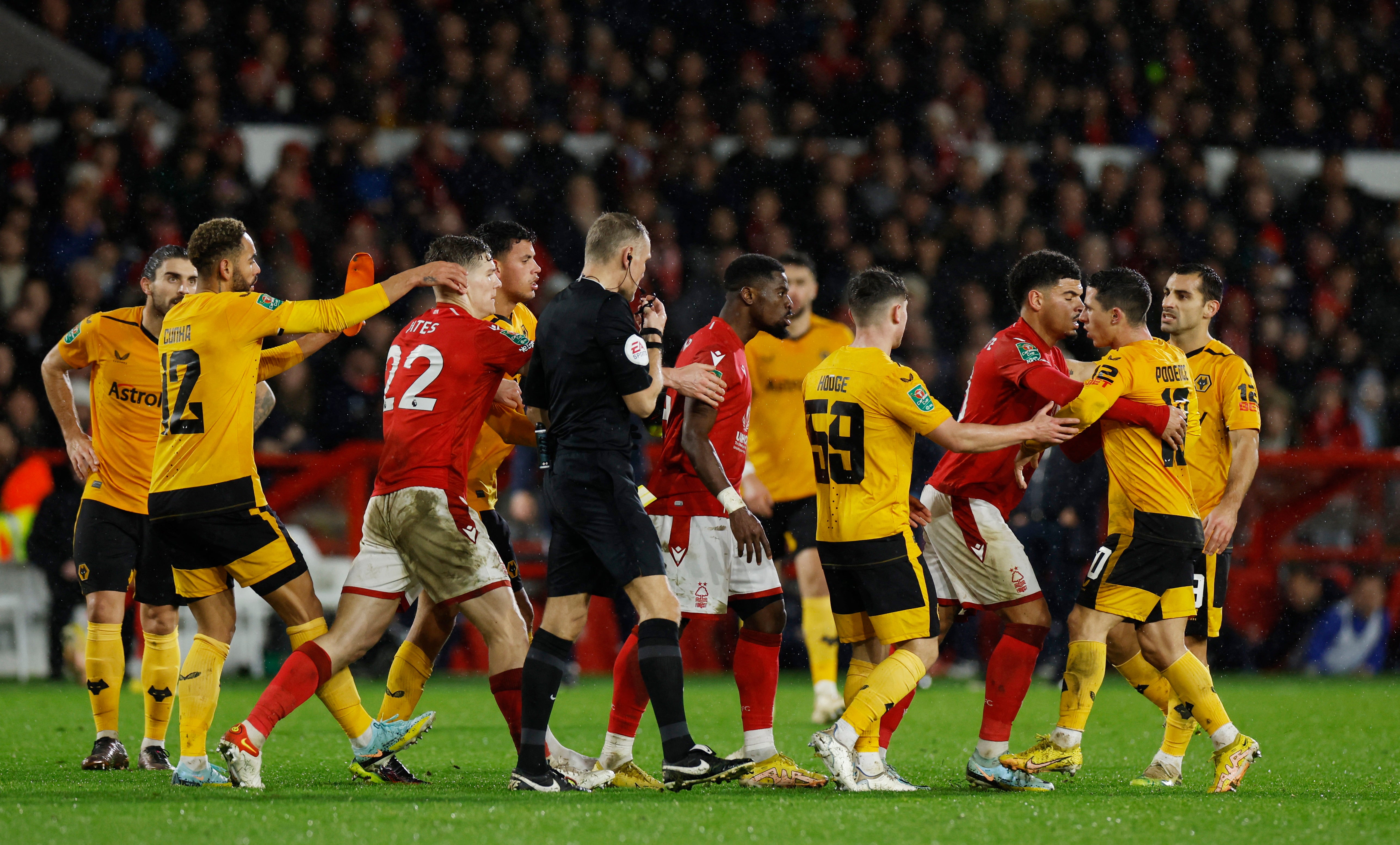 Tempers flared after the end of the match