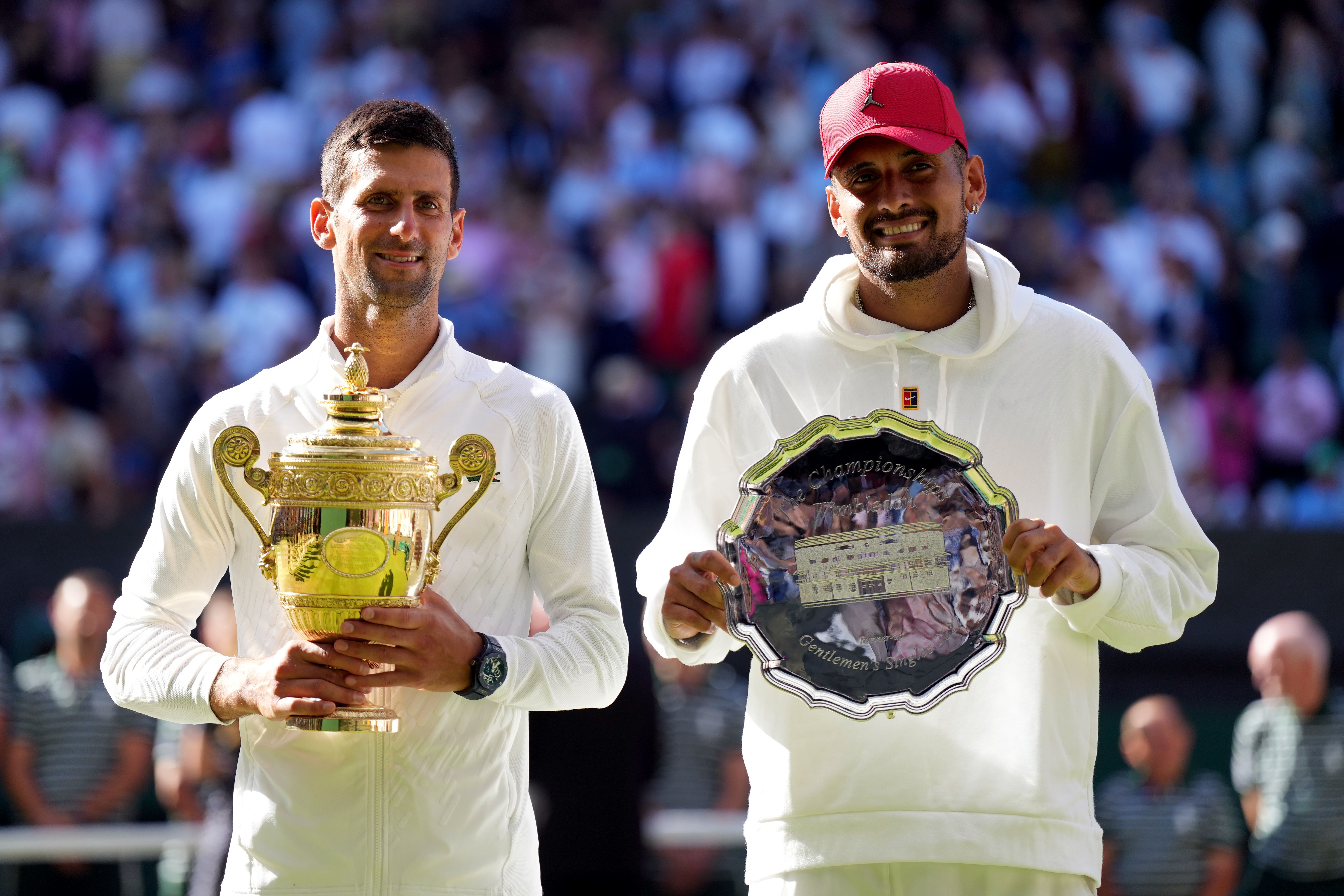 Nick Kyrgios, right, is hoping to lift the winner’s trophy in Melbourne (Zac Goodwin/PA)