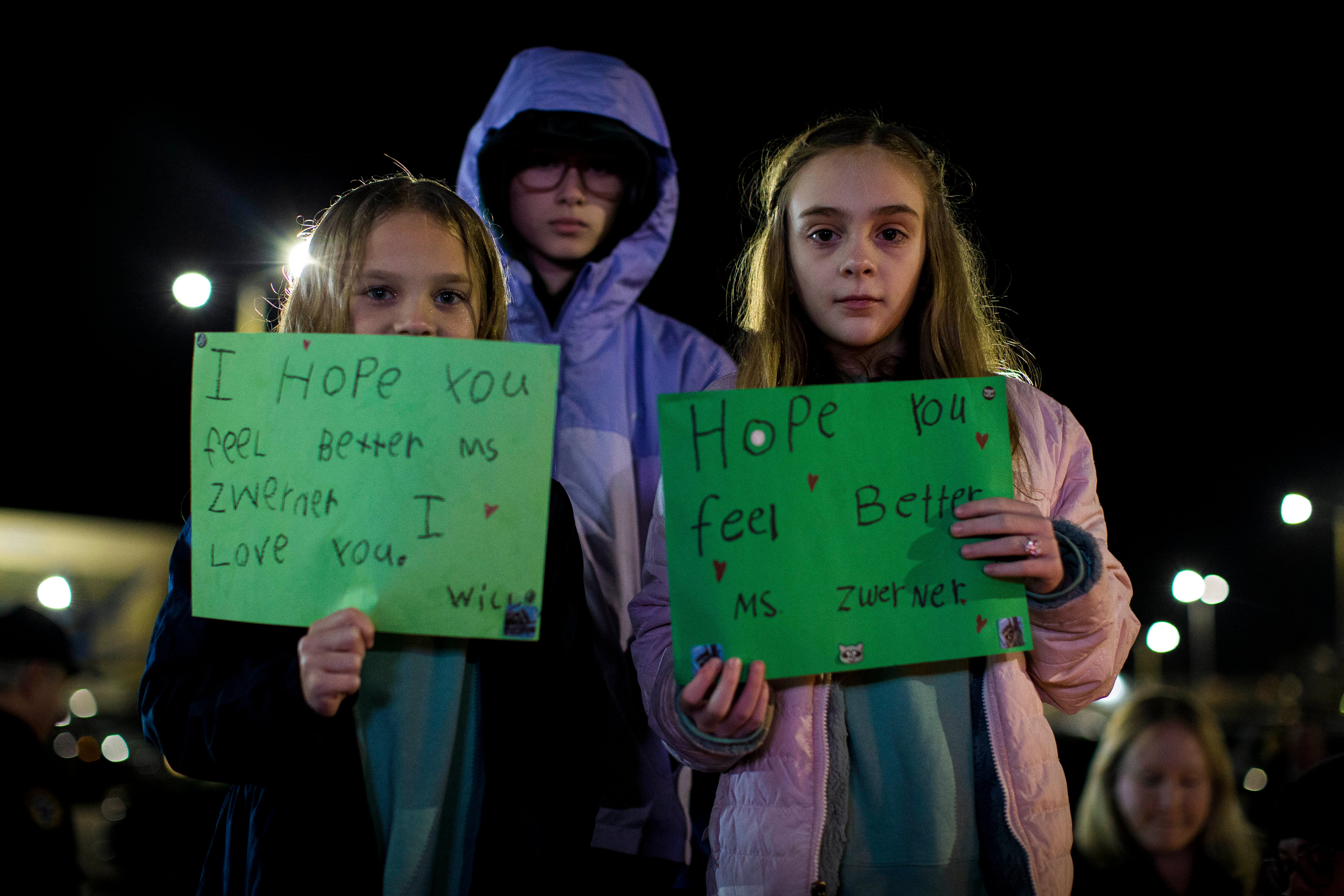 A candle light vigil held for Abby Zwerner in January