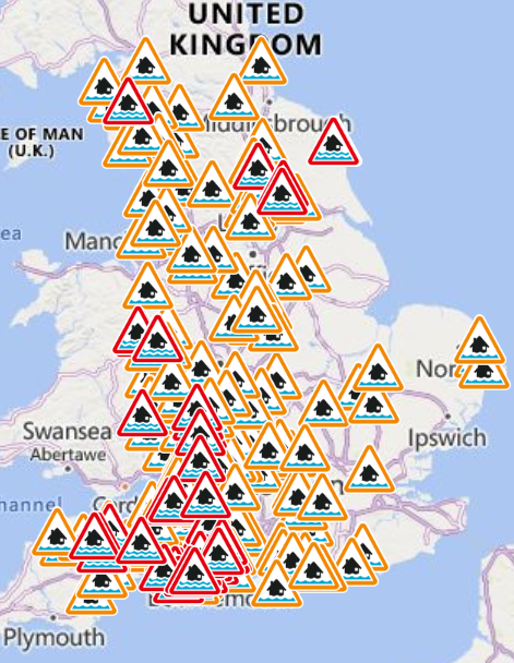 Flooding could impact areas across England in the latest period of rainfall