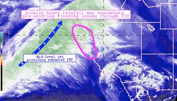 NWS map shows more heavy rainfall for California