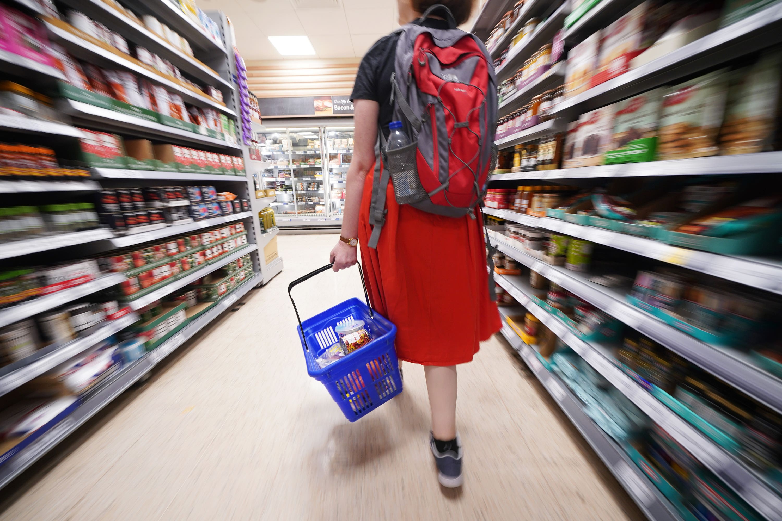 A shopper in Tesco