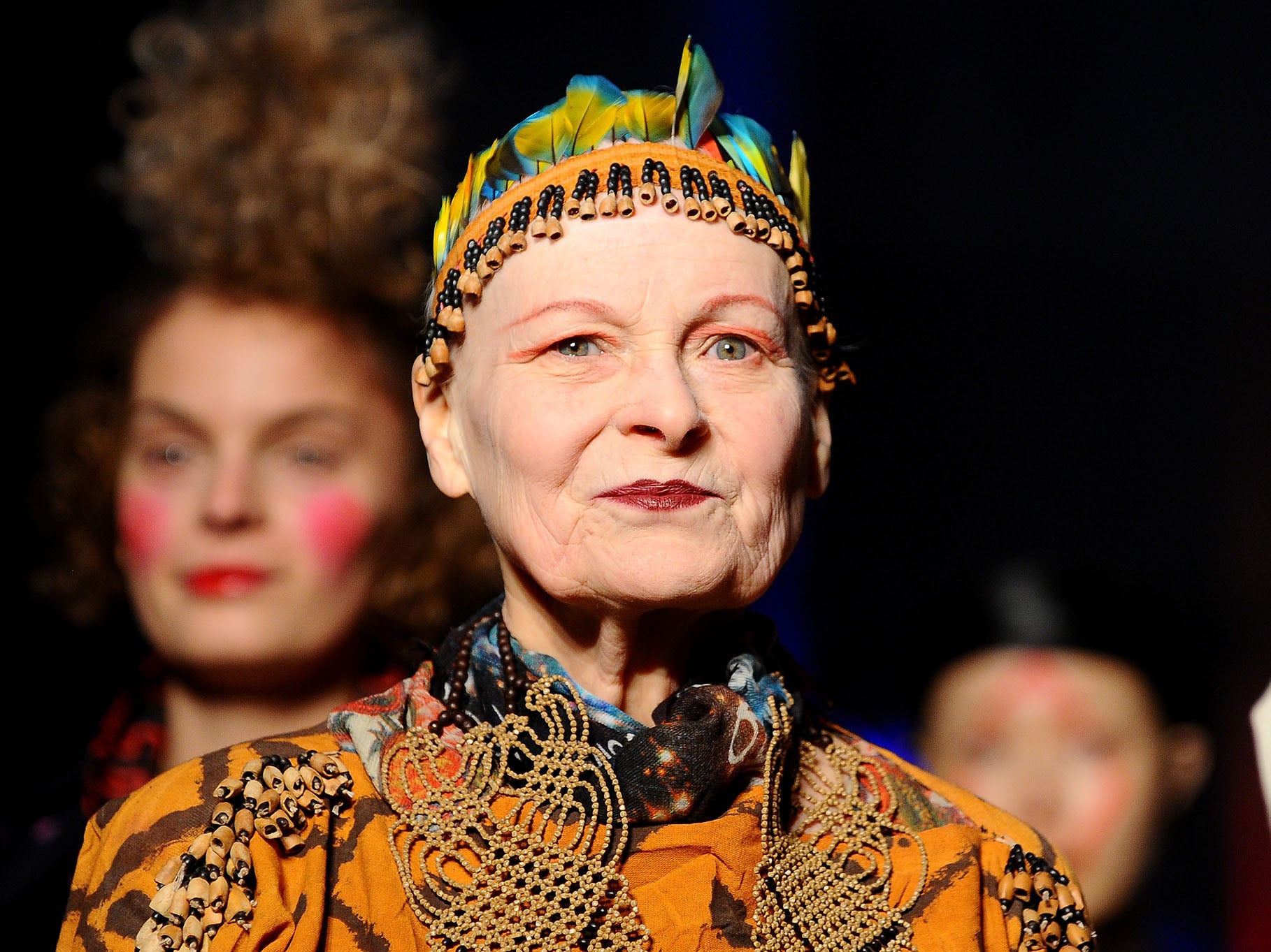 Walking the runway during her autumn/winter show at Paris Fashion Week in March 2014